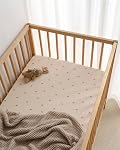 Blissful Diary Muslin Crib Sheets for Girl Boy, Boho Neutral Soft Cotton Baby Sheet for 52''x28'' Standard Crib Mattress, 2 Pack(Sunshine&Brown)
