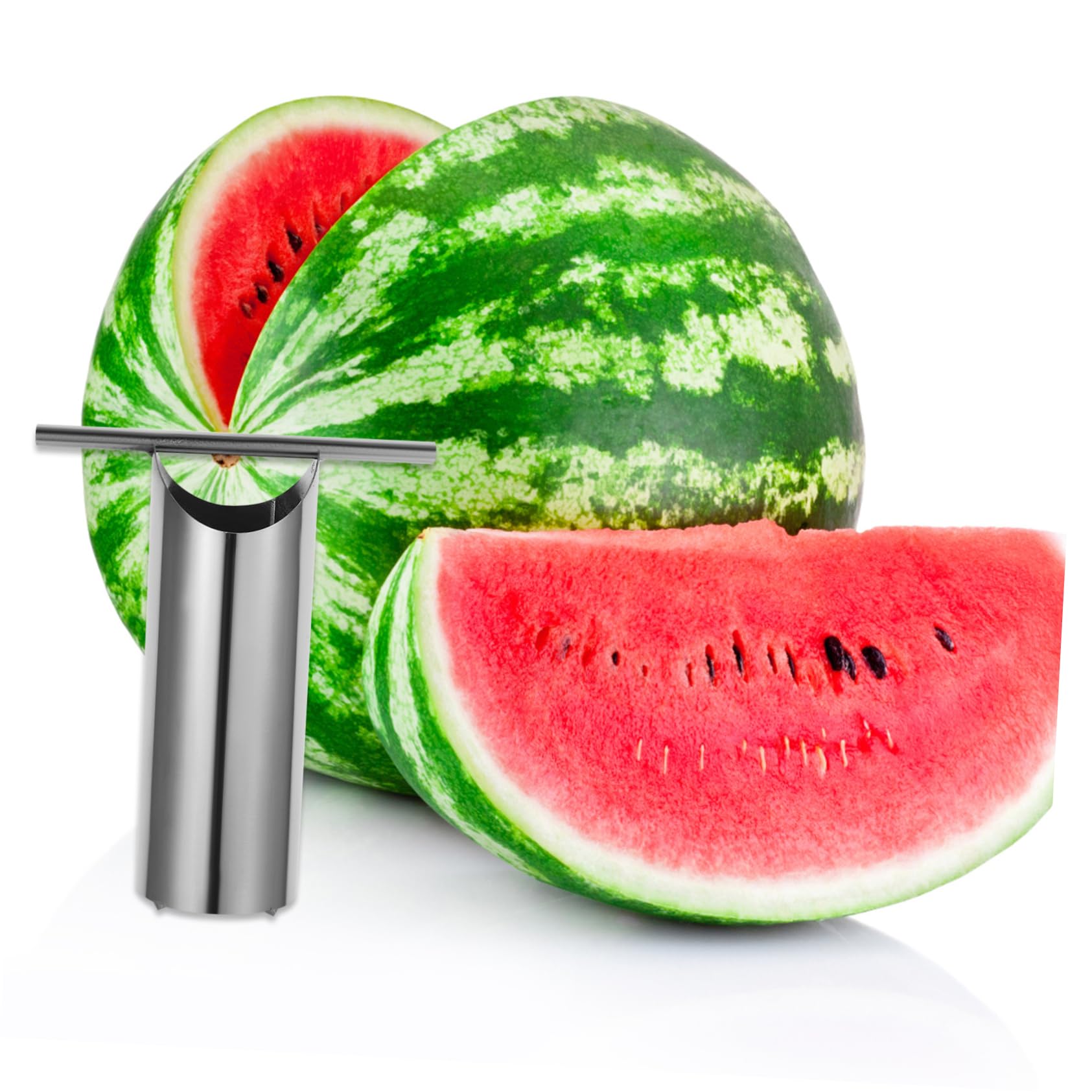 VINTORKY Watermelon Core Tool Stainless Steel Fruit Puncher Cutter for Melon Hole Opening