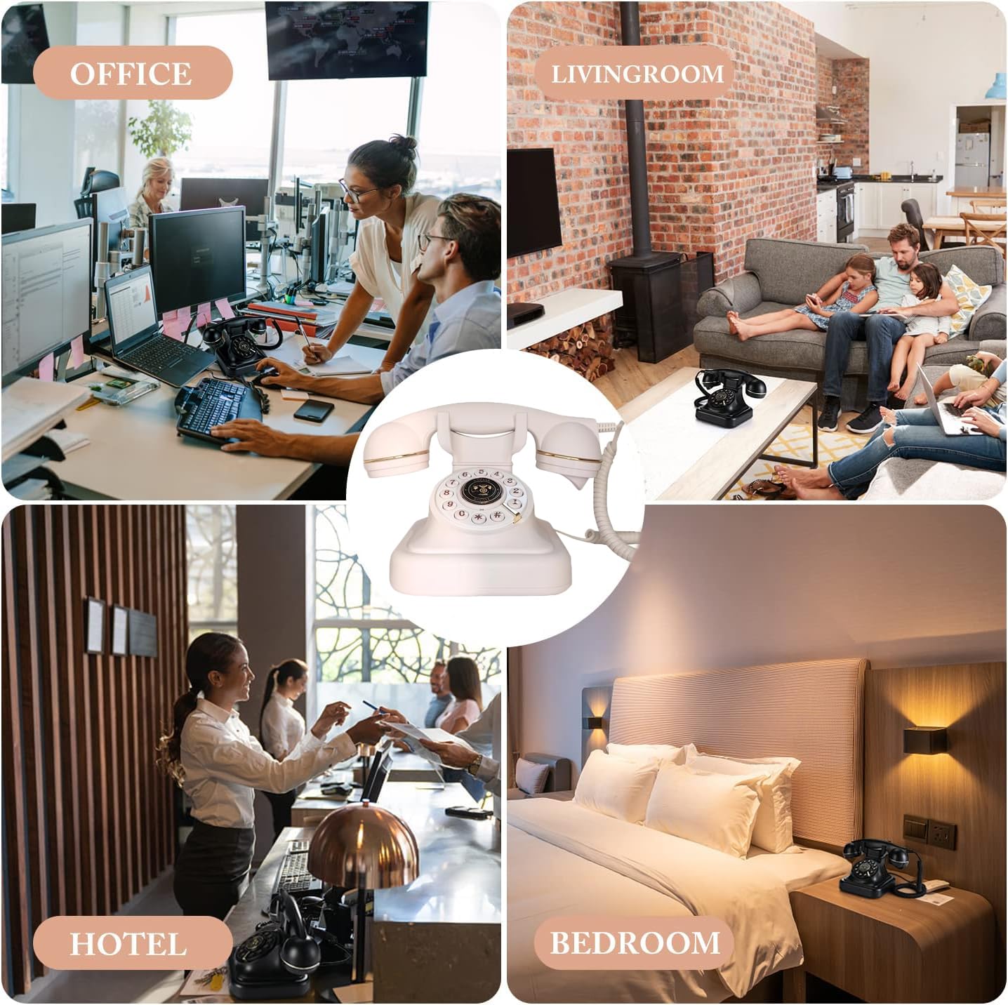 Retro Style Telephone Old Fashion Landline Phones Button Dialing With Adjust | UK - View #6