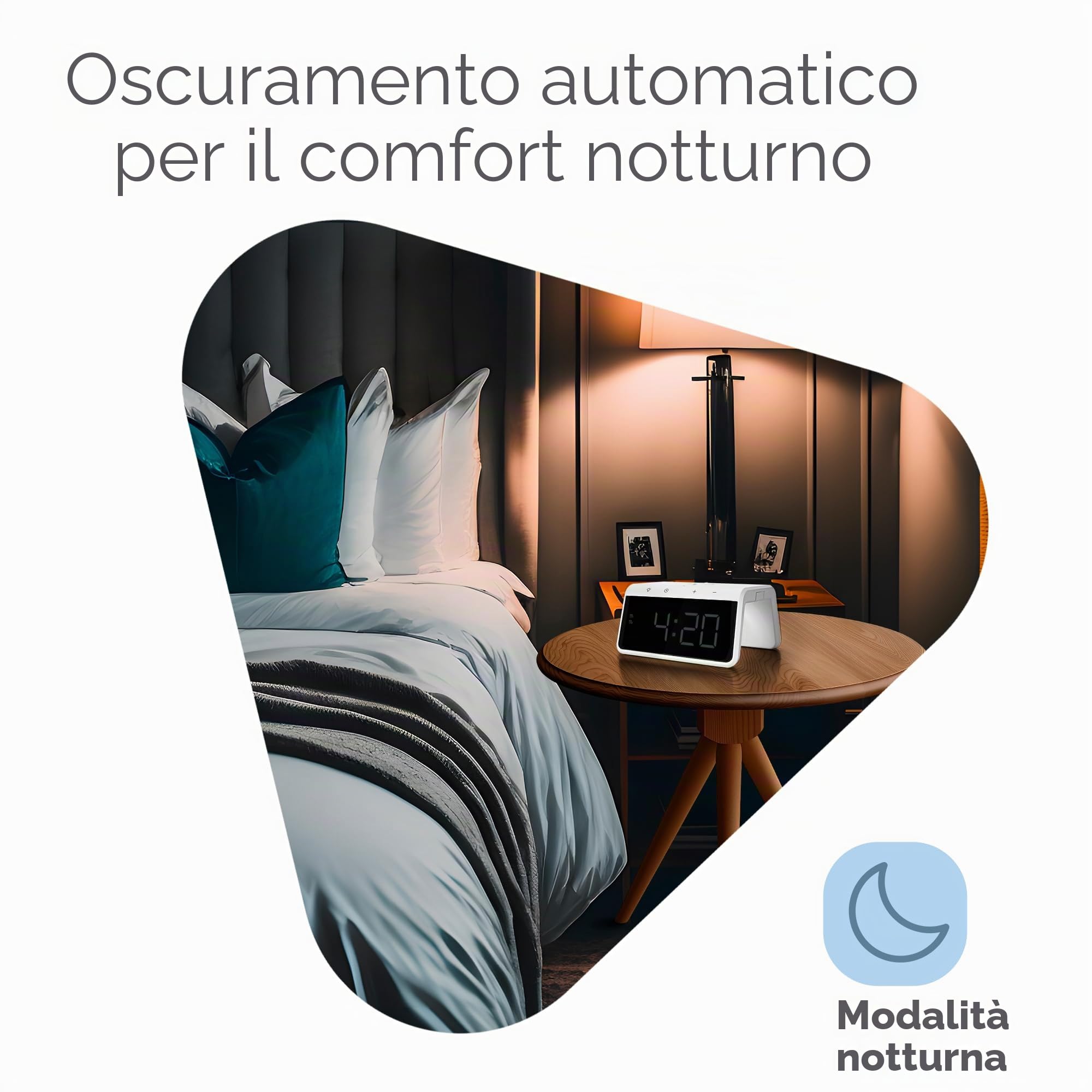 Caliber Sveglia Digitale con Luce, Display dimmerabile, Doppio Allarme e Stazione di Ricarica Rapida, per Bambini e dormienti, Allarme Forte, Orologio Digitale