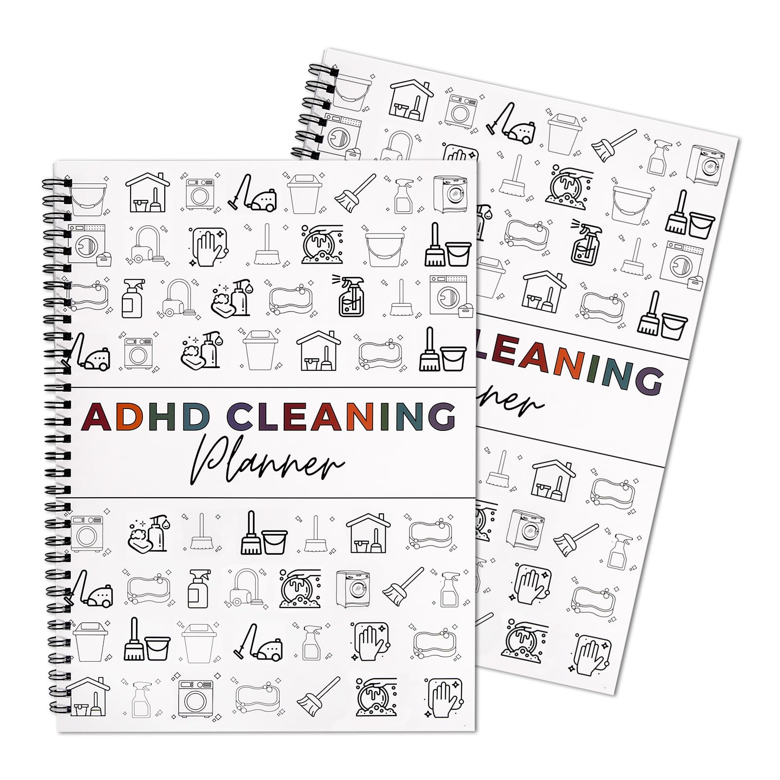 2pcs Adhd Cleaning Planner for Adults and Teens Adhd Cleaning and Organizing Planner Cleaning Schedule and Checklist Notebook List Daily Weekly Monthly for Home Chore Chart Adhd Daily Planner