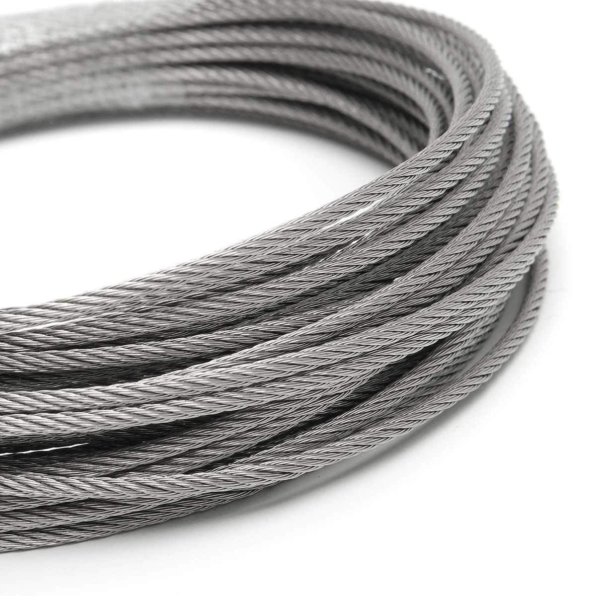 Cable Acero,Cable Acero Plastificado 100m 50m304 Acero inoxidable 1 mm 1,5 mm 2 mm de diámetro alambre de acero cable de cable de elevación Línea de elevador Línea de tendedero a prueba de herrumbre 7