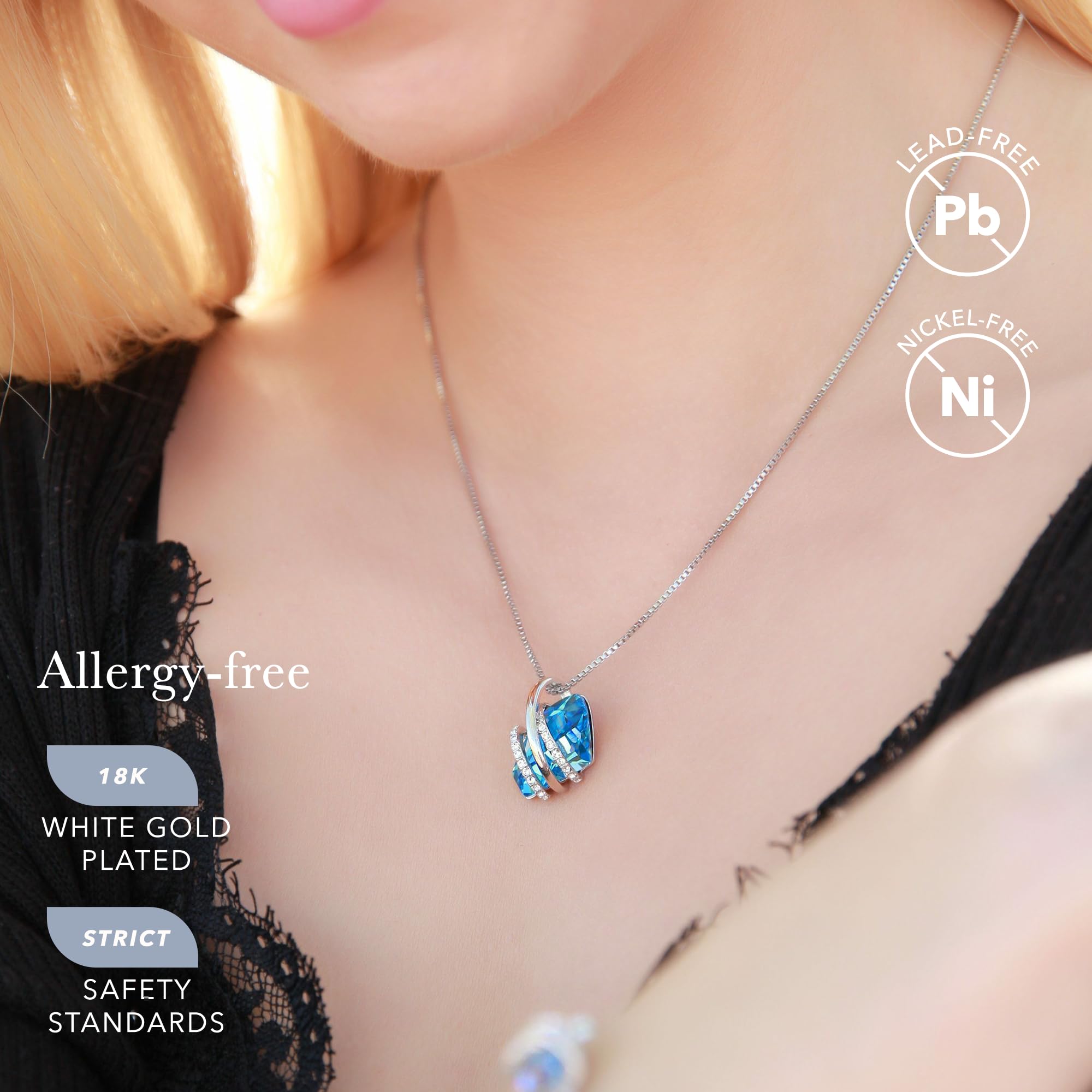 Leafael Pietra dei desideri Collana Donna Argento o oro rosa, Pietra di nascita collana con cristalli curativi, Senza allergie gioielli donna, Regalo Donna con scatola regalo inclusa