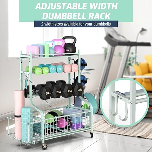 Miniatura 3 de Estante para Mancuernas PLKOW, Estante de Peso para Mancuernas, Almacenamiento para Gimnasio en Casa para Mancuernas, Pesas Rusas, Esterilla de Yoga