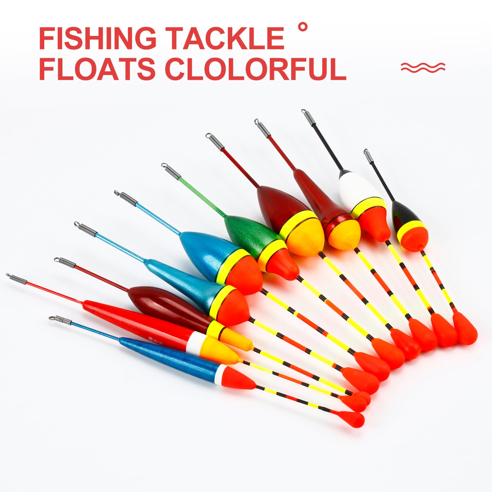 VIPMOON 10 Pièces Flotteurs de PêChe, Flotteurs ovales, Haute Sensibilité Flotteur Convient à la Plupart des Types de pêche. (0.6g/0.8g/1.2g/2.5g/3g/4.5g)