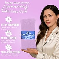 Vista 180 de DAN RIVER Juego de 4 toallas de baño, 27 x 54 pulgadas, 100% algodón, más grandes y ligeras, de secado rápido, súper suaves y absorbentes, toallas