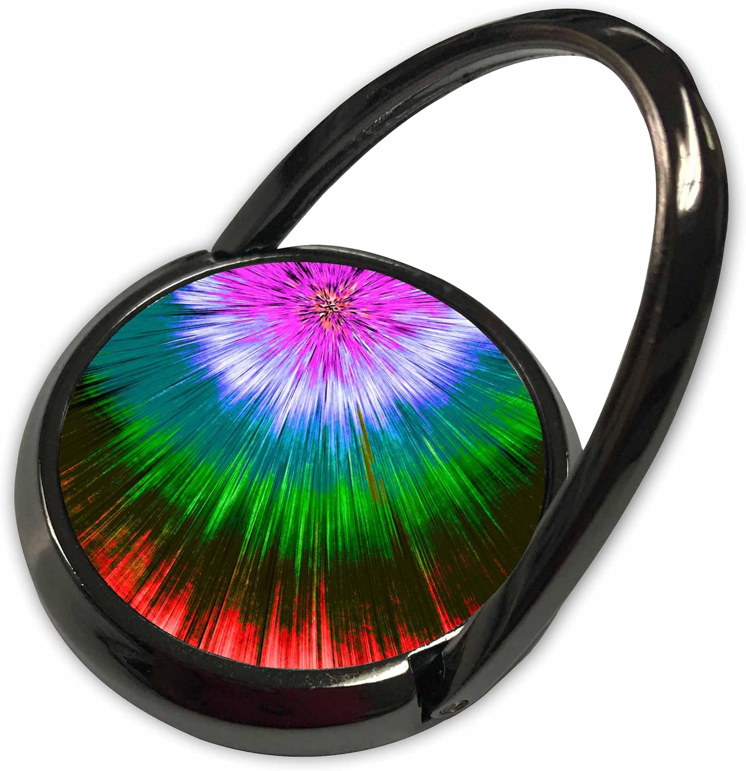 3dRose Colorful and Textural Watercolor tie dye Design with Starburst Style Phone Ring