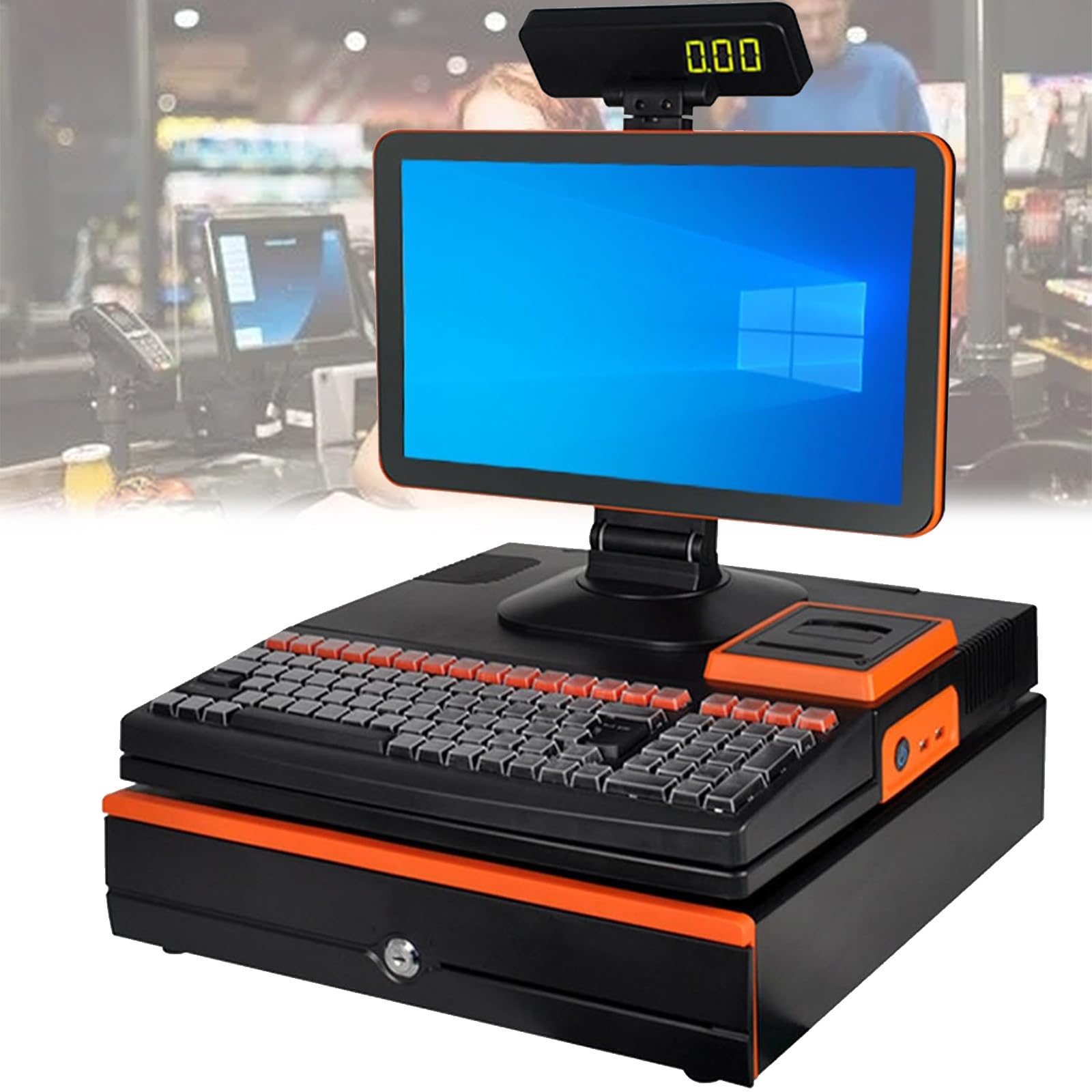 Terminal POS matériel à écran Tactile 15,6", processeur i5, 8 Go RAM, 128 Go, avec tiroir-Caisse et imprimante 58 mm, système Ouvert, pour Commerce et Restaurant A