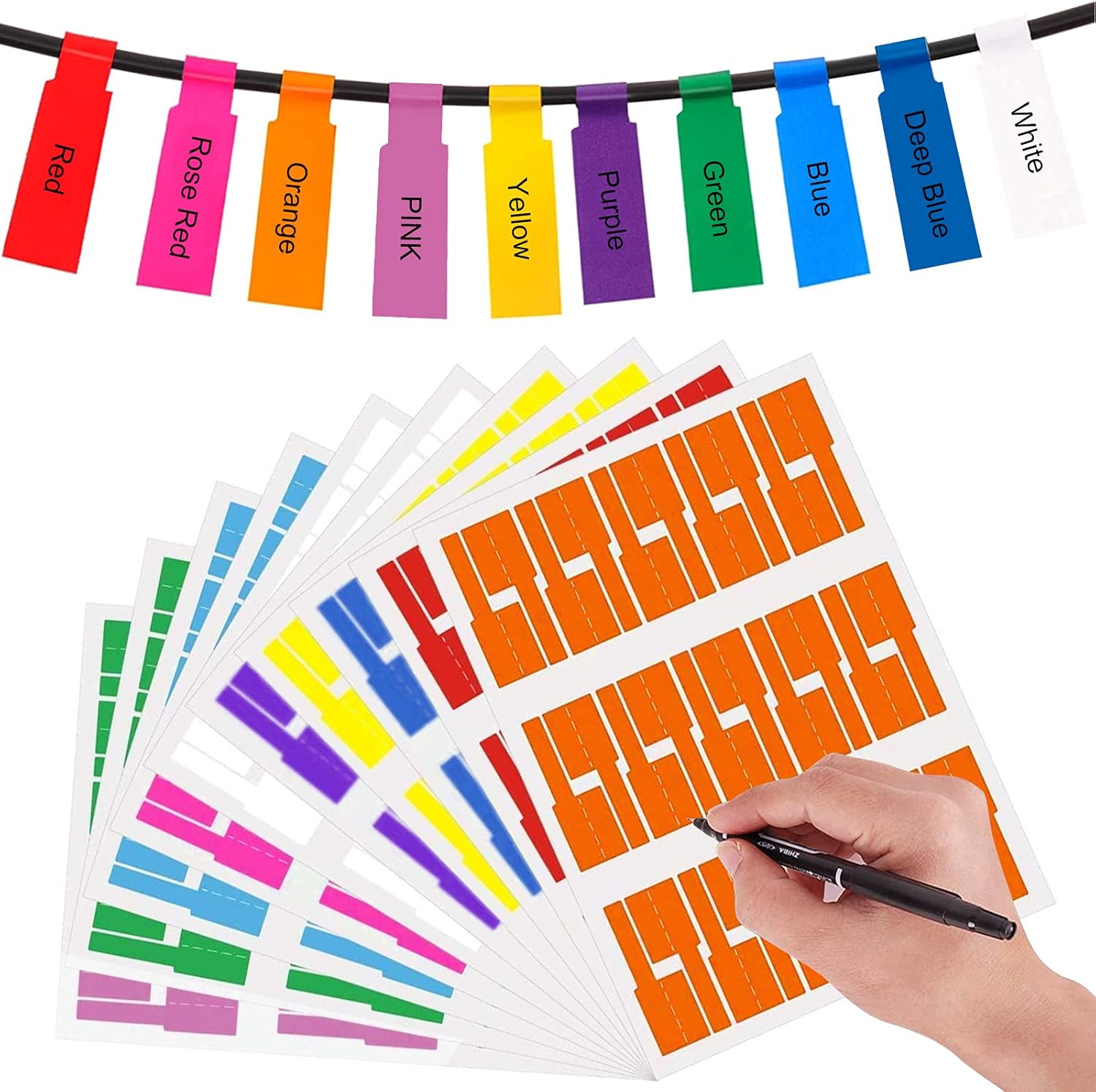 10 PCS Cable Labels Wire Labels Label Stickers Wire Labels Cord Labels