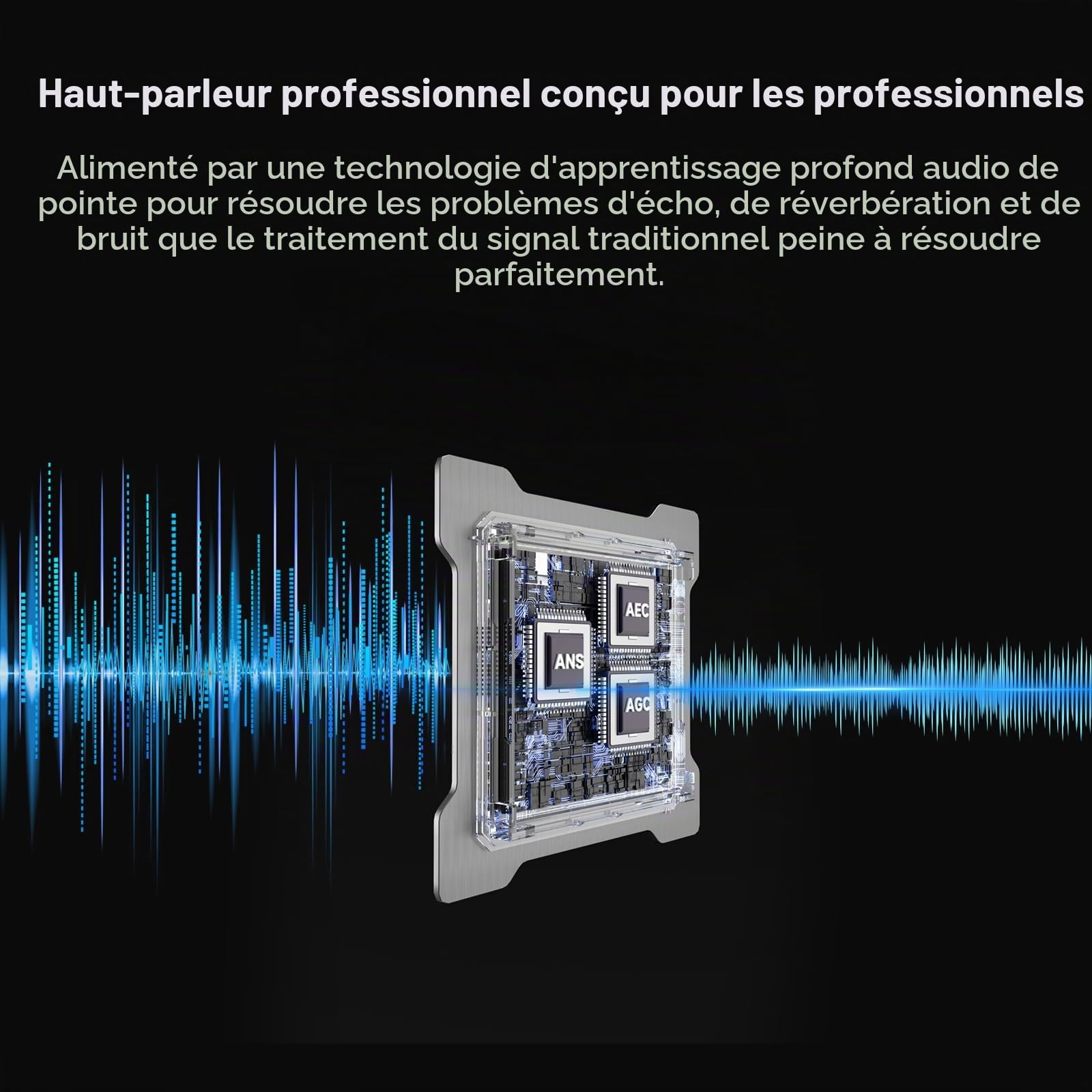 Nuroum A35 Haut-parleur Conférence Bluetooth avec Microphone, Suppression de Bruit IA,Prise de Voix 32 kHz,Connexion en Guirlande pour 20 pers, Bluetooth/Dongle/USB-A/C pour Teams/Zoom/Visioconférence