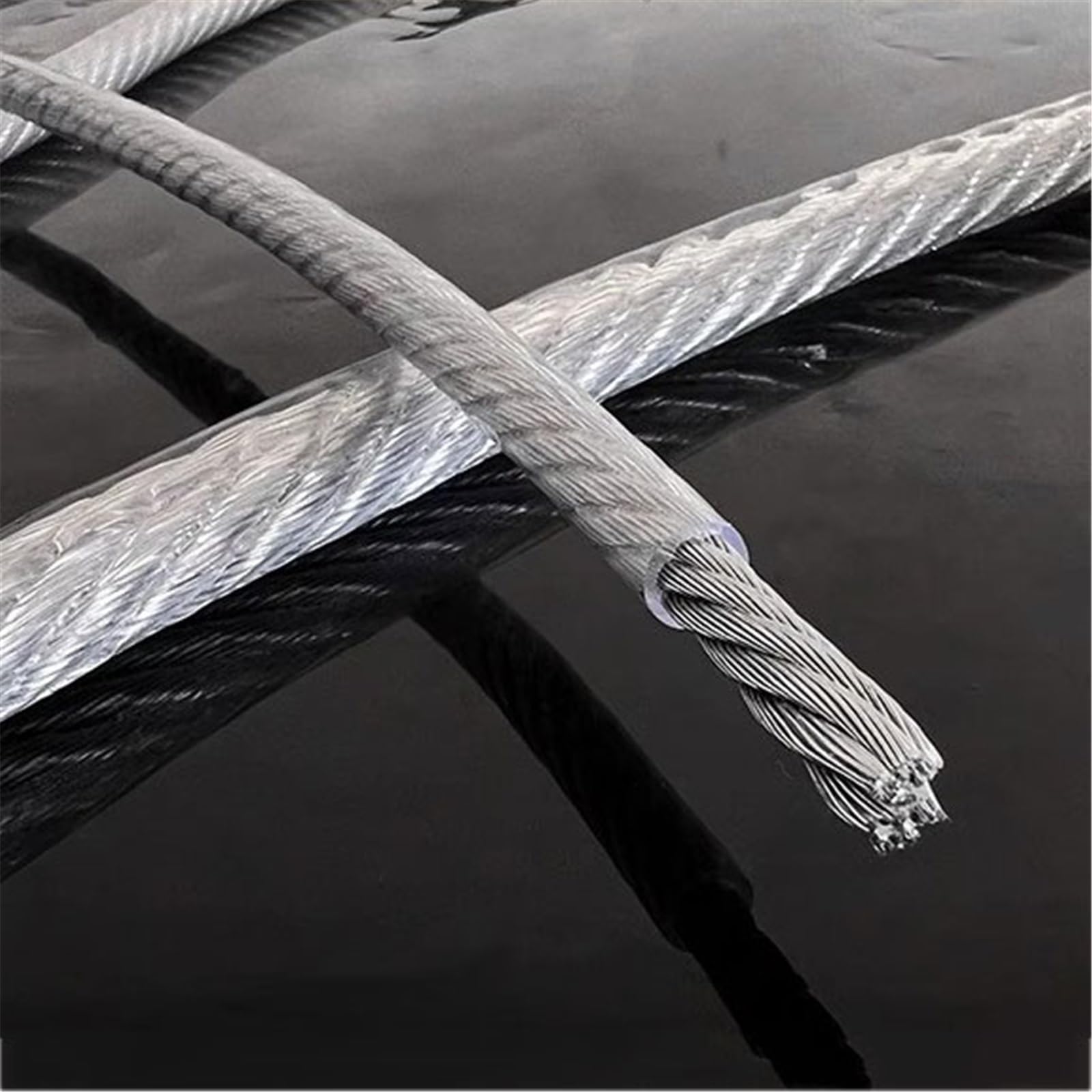 Corda in acciaio Kit di sospensione con cavo metallico rivestito in PVC da 4 mm gancio tenditore for tralicci giardino e ringhiere domestiche(XL)