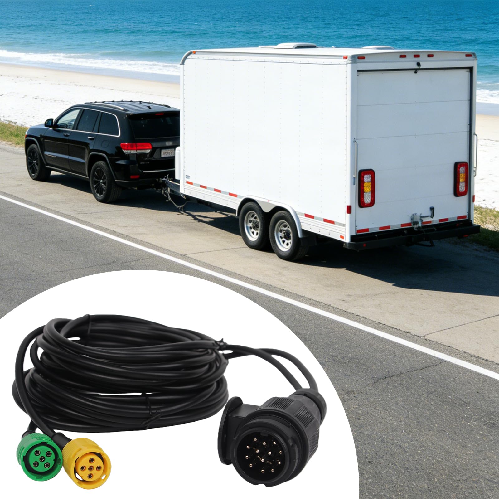 Cable de remolque precableado enchufe 13Pin Cableado 2x 5 Pin con conector bayoneta 5M/16,4FT para cableado remolque coche luces traseras