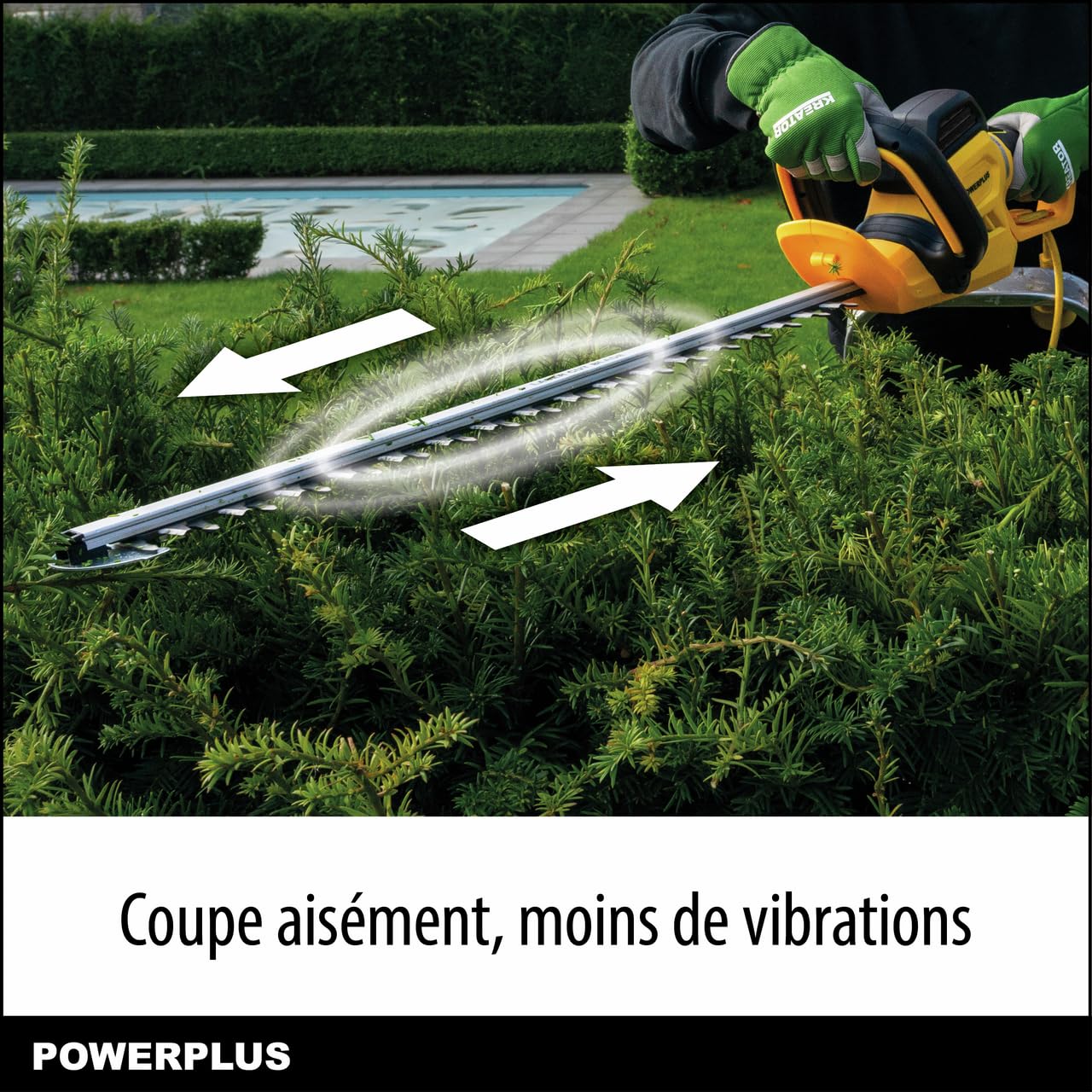 Powerplus POWXG20091 - Cortasetos (750 W, 700 mm, Velocidad de Corte, 1500 min-1)