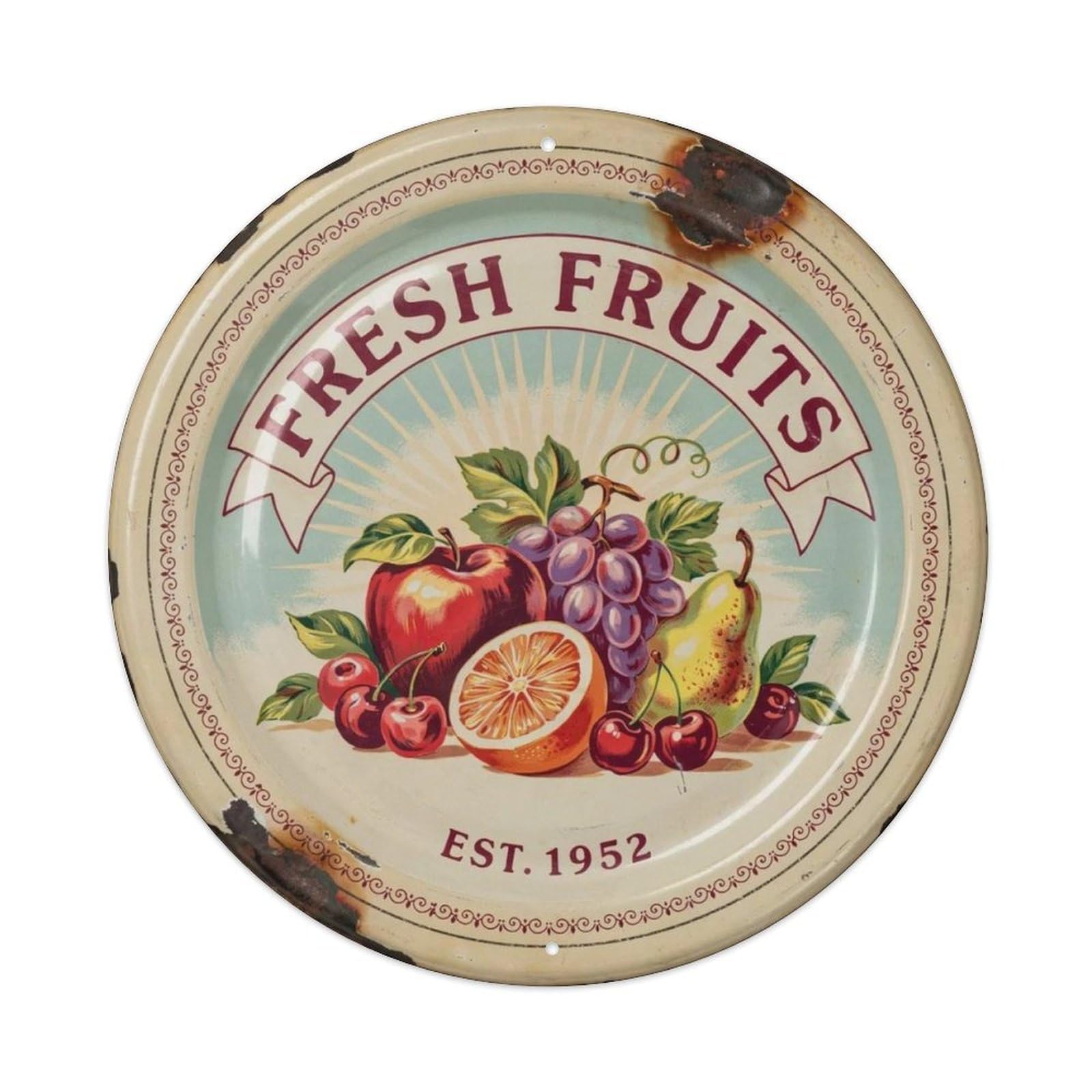 Kitchen-Fruit-Tin Metal Tin Sign Plaque