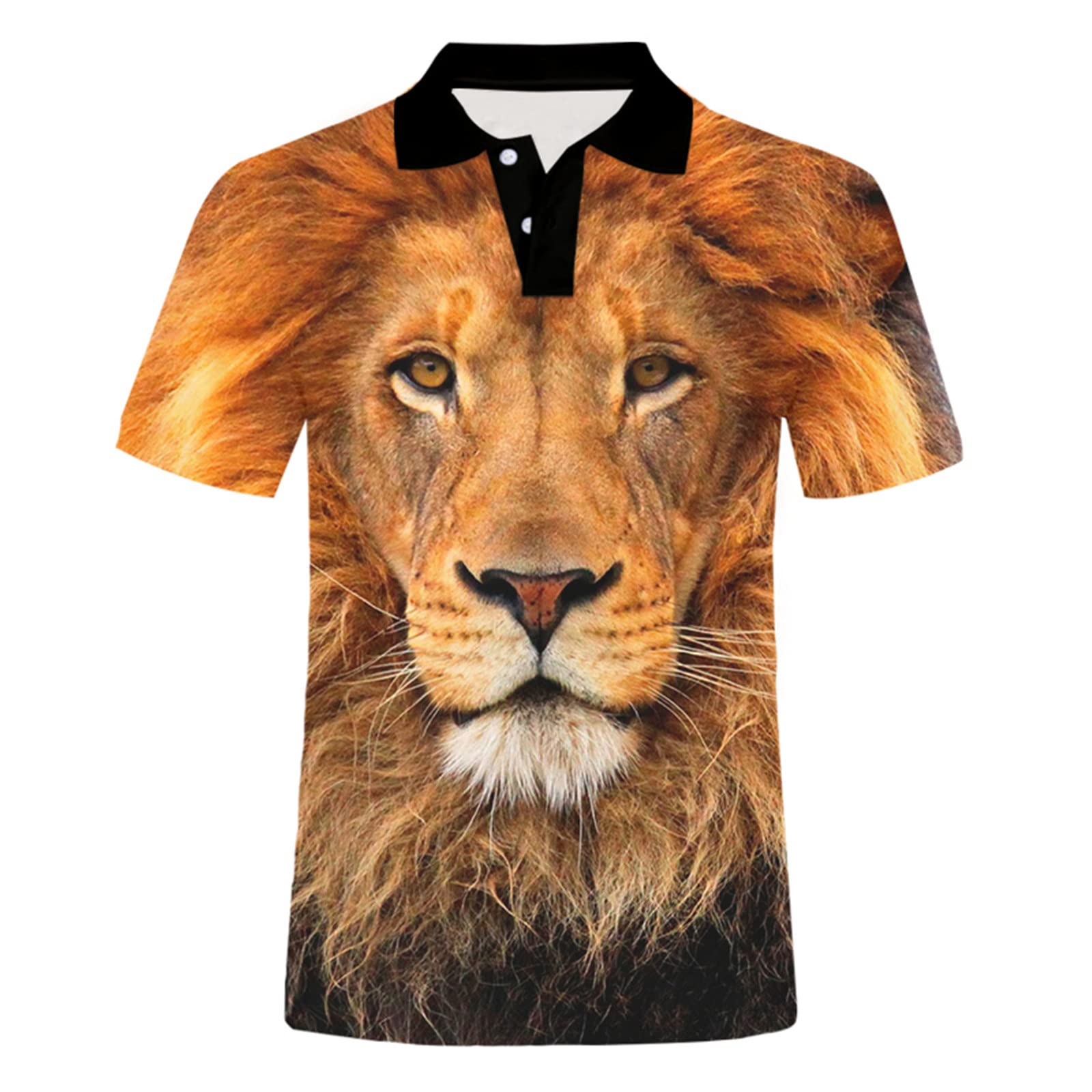 3d Lion Printing Polo T Shirt Mens Short Sleeve Polo Desertcart
