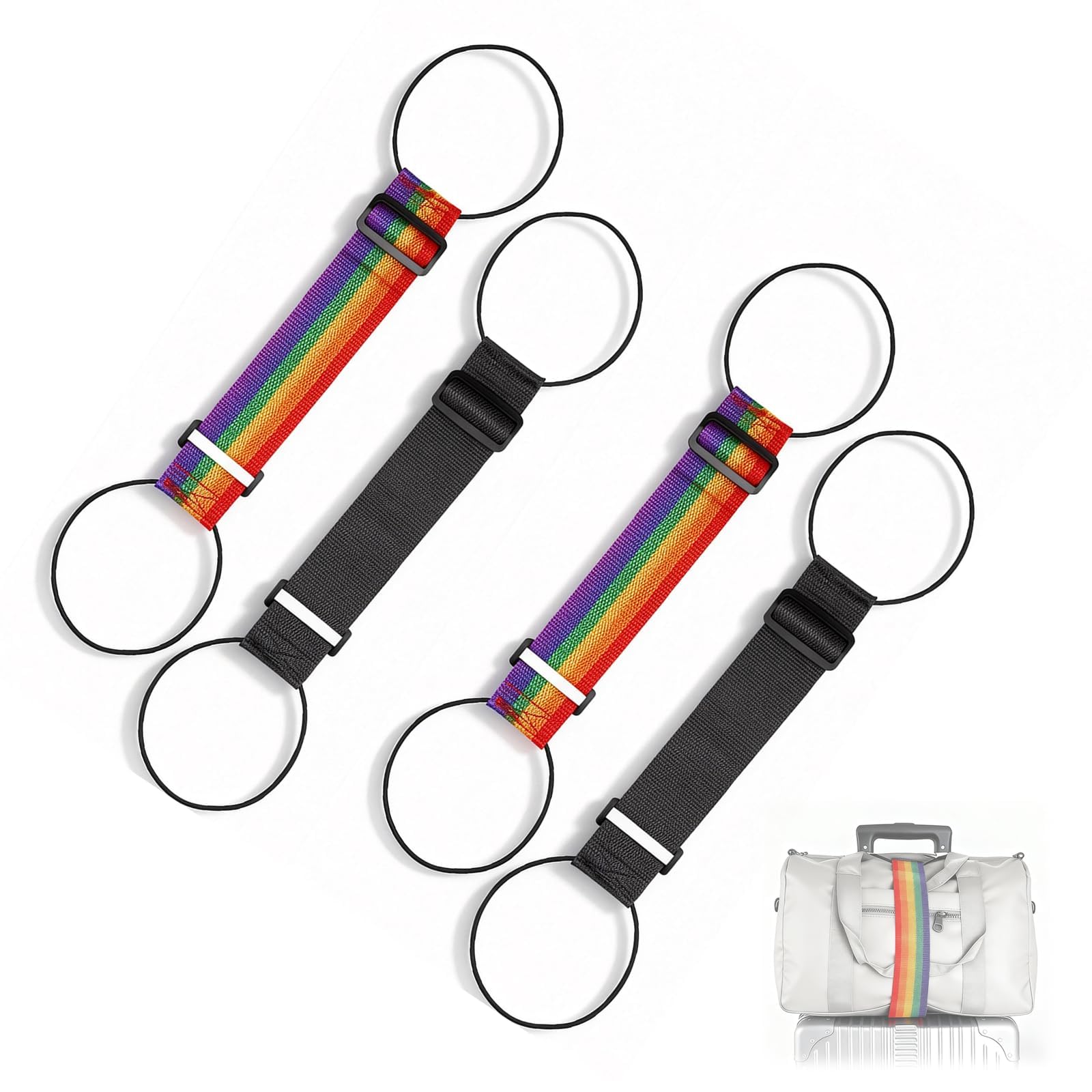 4-Piece Set Luggage Straps, Travel Essentials for Baggage Security, Durable Fastening Straps with Adjustable Buckles, Multipurpose Binding Solutions for Various Luggage Sizes-image-22