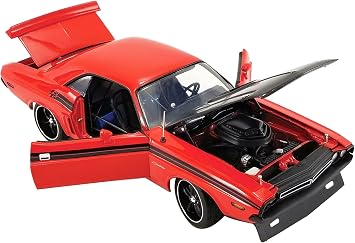 LIMITED EDITION ACME1971 Dodg-e HEMI Challenger R/T Street Fighter Fireball HEMI Orange with Black Hood Ltd Ed to 876 pcs 1/18 Diecast Model Car by Acme A1806015