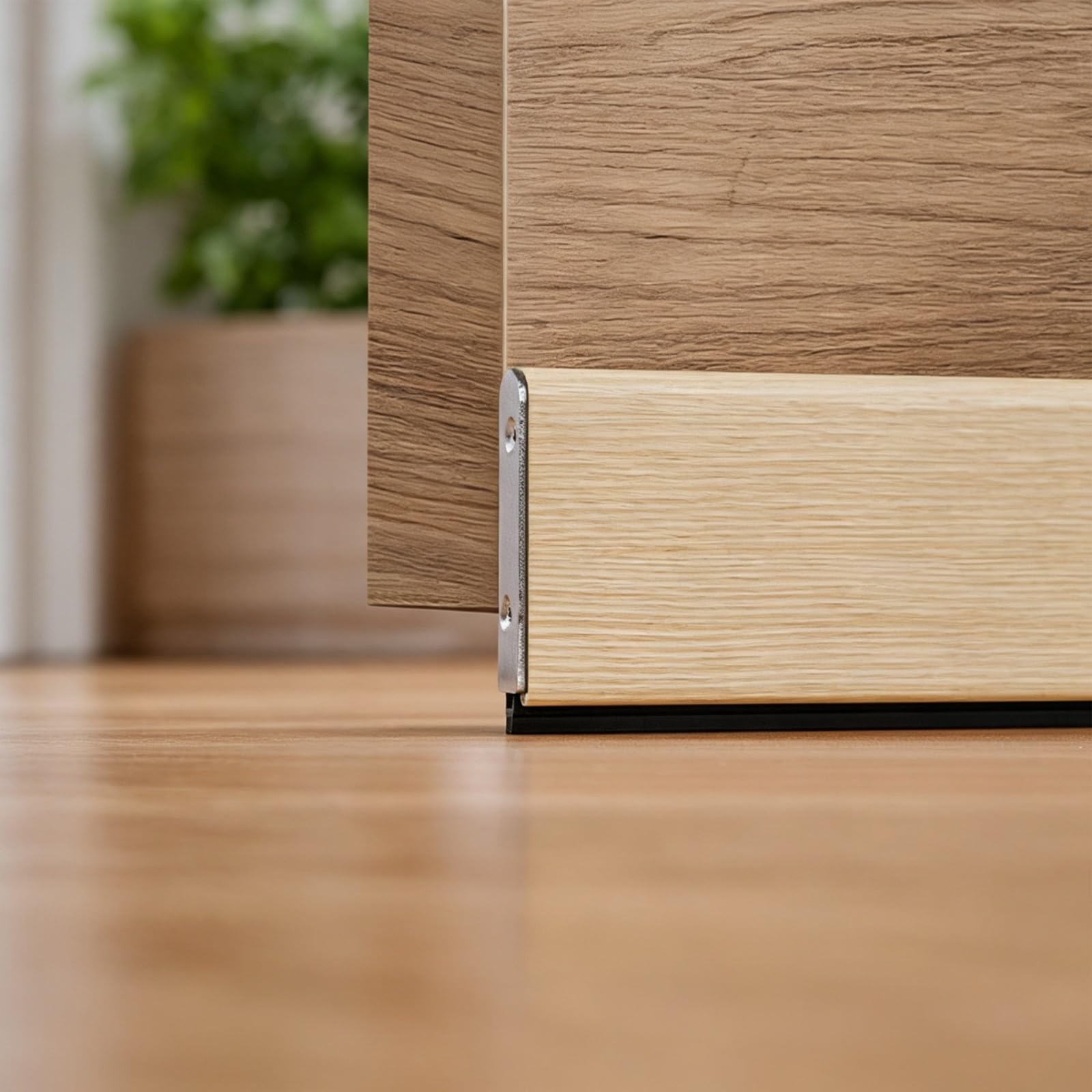 Guarnizione Automatica per Porta Paraspifferi per Porta – Blocca Rumore, Aria E Freddo | Sollevamento Automatico, Funzionamento Fluido Ed Efficienza Energetica(Wood,80 cm (31.5 in))