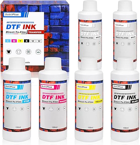 SubliPlus+ Repuesto de tinta DTF (tinta de transferencia de calor directa a película) para impresoras L1800 XP600 R1390, etc. DTF negro, cian,