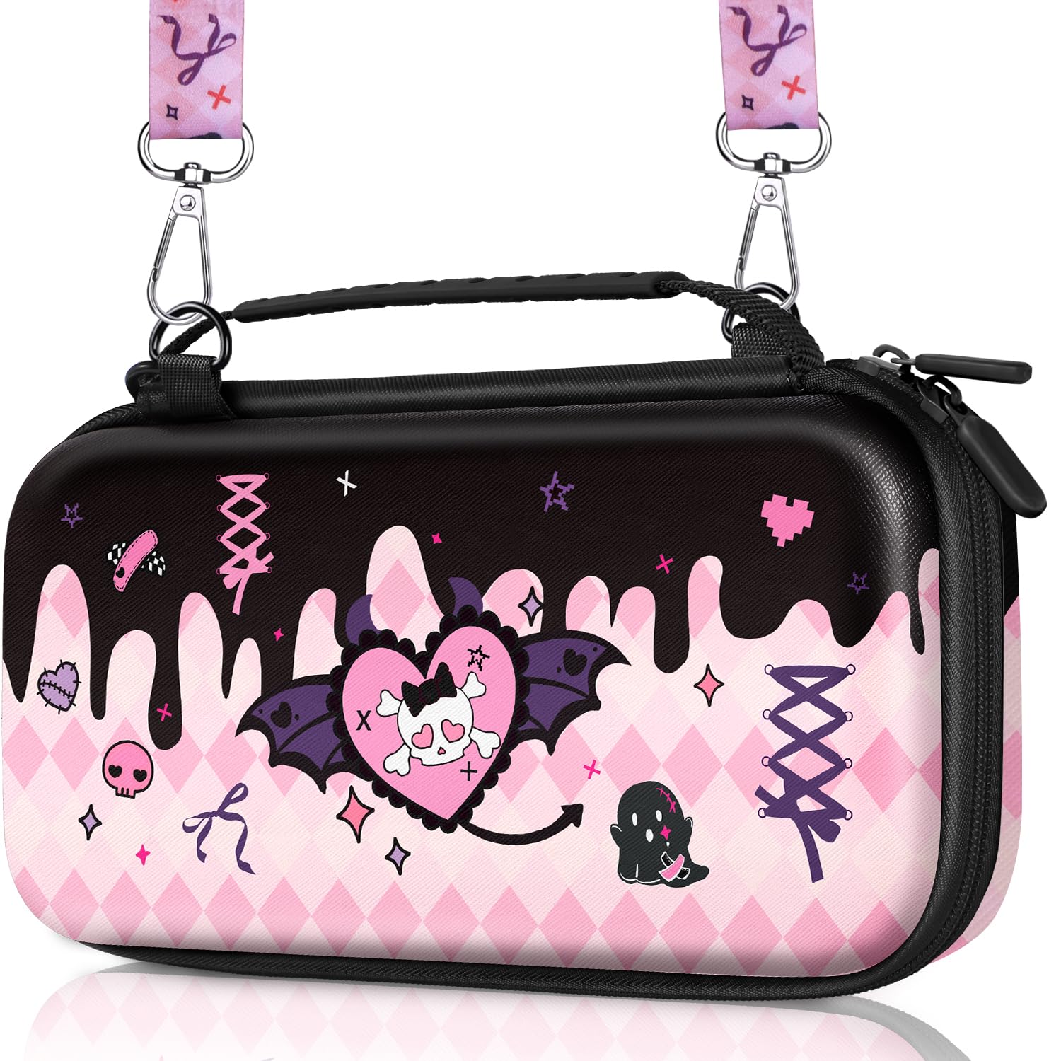 Funda de Transporte para Nintendo Switch 2 (2025) - Bonito diseño Kawaii con asa y Correa para Switch 2 - Funda de Viaje portátil de protección rígida para Mujeres, niños, Adolescentes y
