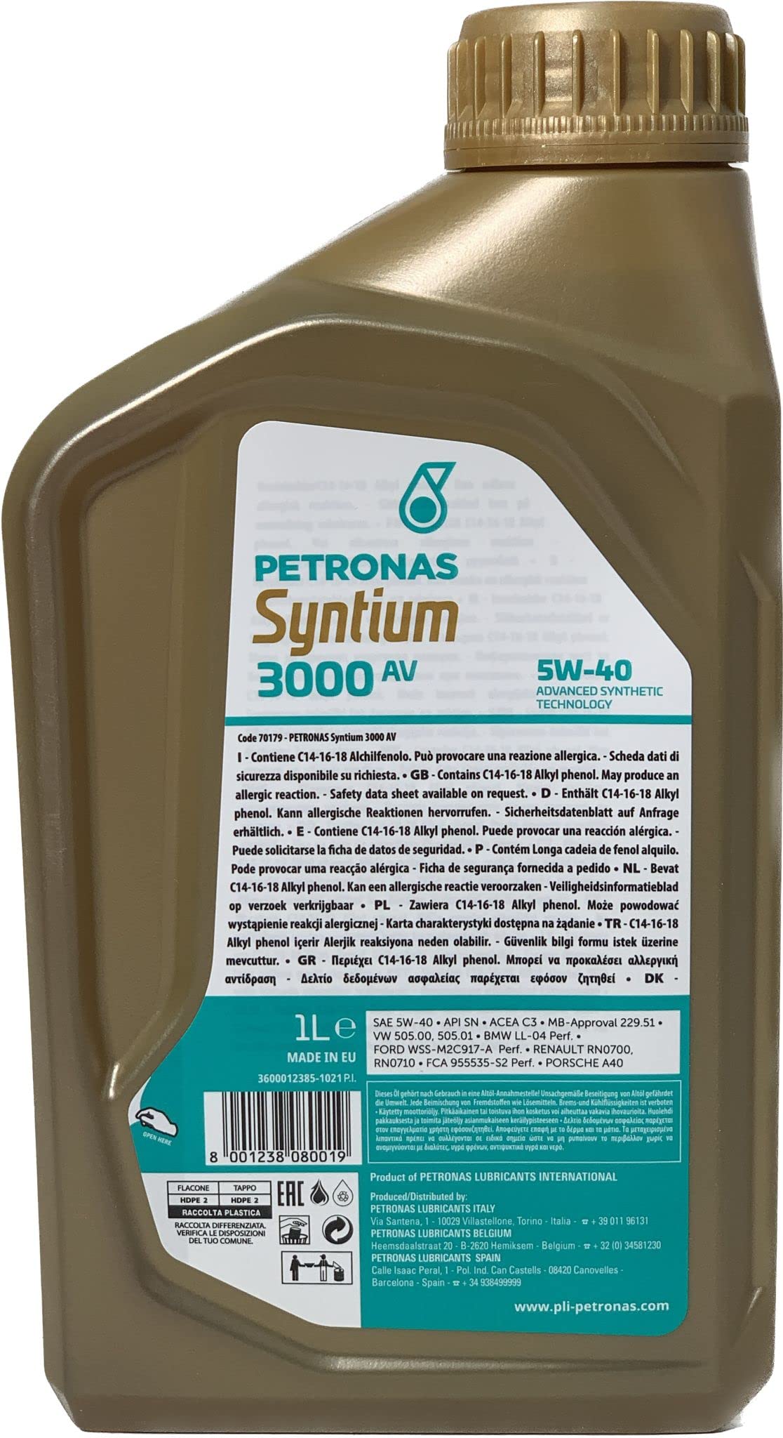 Petronas Öl SYNTIUM 3000 AV 5W-40 Liter 5