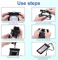 Vista 8 de Funda impermeable compatible con iPhone 14 Pro Max/13/12/11/XR/X/SE/8/7, Galaxy S22/S21 Google hasta 7.5 pulgadas IPX8 Dry Bag Vacation Essentials