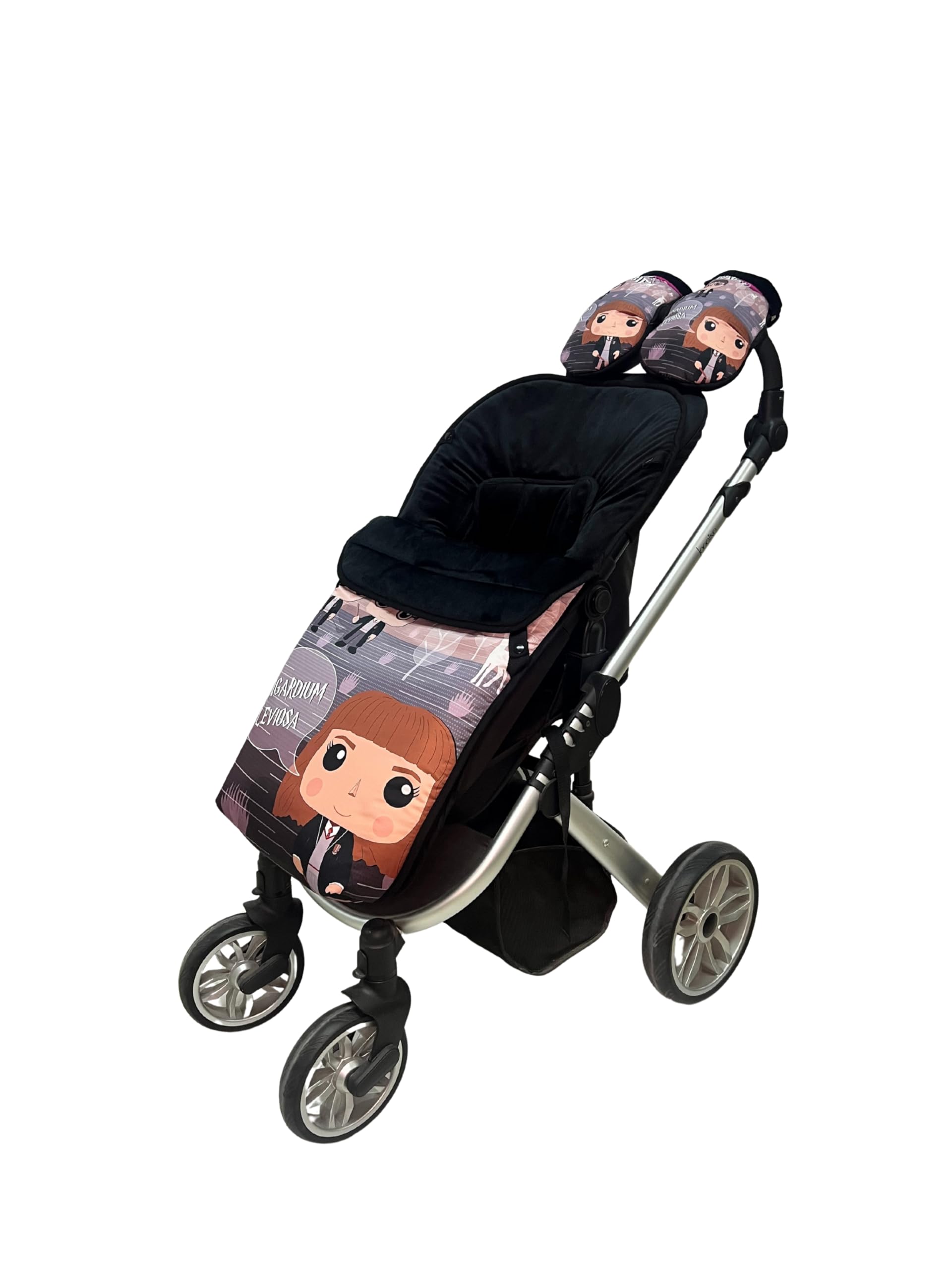 Baby Star Saco Silla de Paseo Universal, Saco Bebe Invierno con Polar extrasuave, Saco Carro bebé Impermeable, Desmontable y Transpirable, Doble Apertura (Negro y rosa)