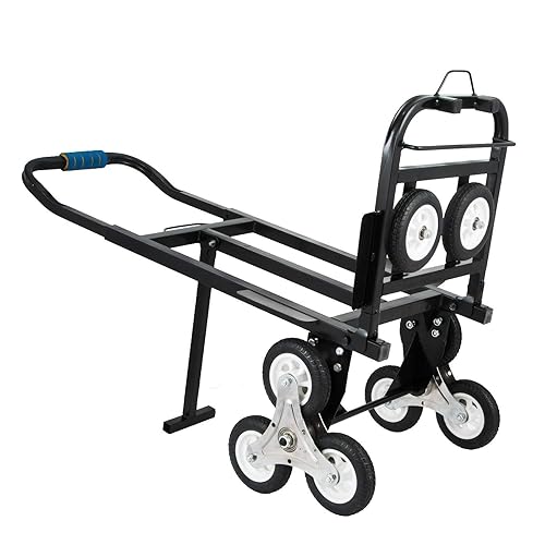 VEVOR Carro de escalada de 45 pulgadas portátil camión de mano 2X de tres ruedas camión de mano escalador de 330 libras capacidad plegable escalera