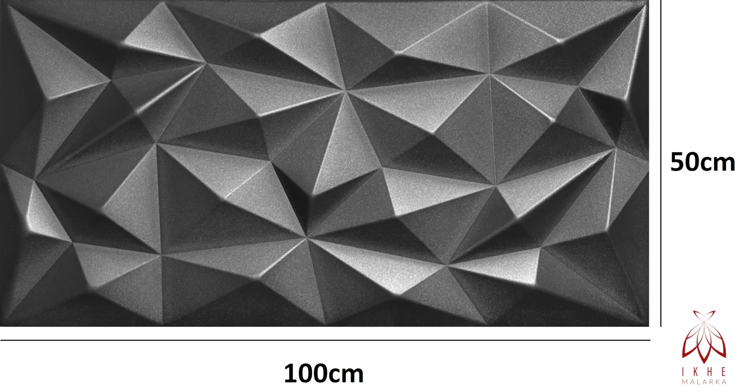 Panneaux 3D Polystyrène XPS Styrofoam - Panneaux Muraux et Plafonds Modernes - Panneaux Muraux Légers Flexibles 100 cm x 50cm / ‎‎8m² - 16 Pièces (Noir 03)