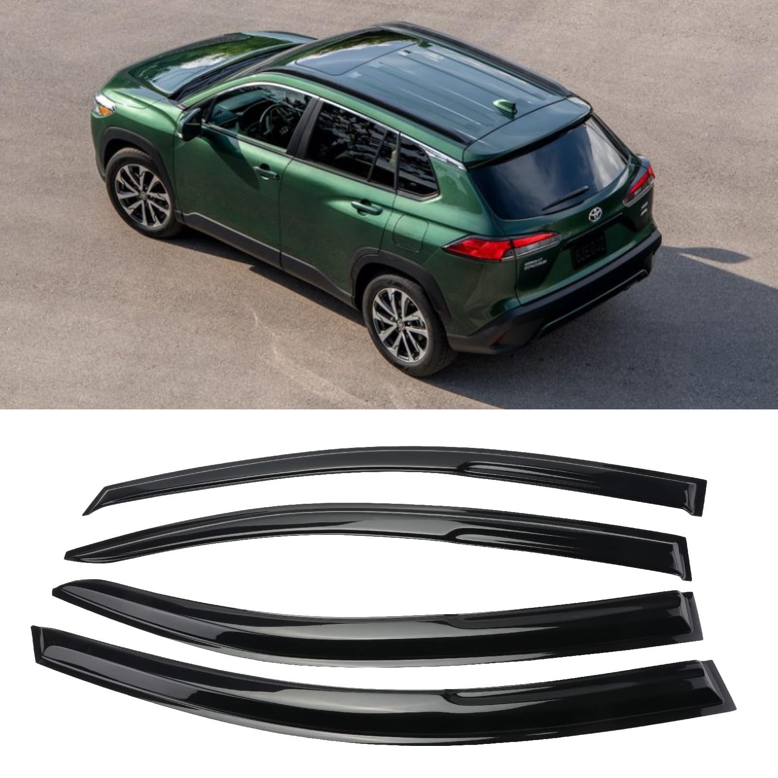 Photo 1 of SONTIAN Tape-On Window Visor Deflectors Rain Guards for 2022-2023 to-yota Corolla Cross Window Rain Deflectors Window Visors Accessories Cars Vent Visors Sun Visors Wind Vent Visors