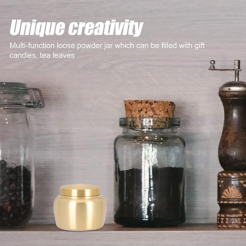Miniatura 7 de Vaguelly Latas de té de cobre Latas de café Pequeño recipiente de almacenamiento de alimentos sellado para té, café, azúcar incienso en polvo