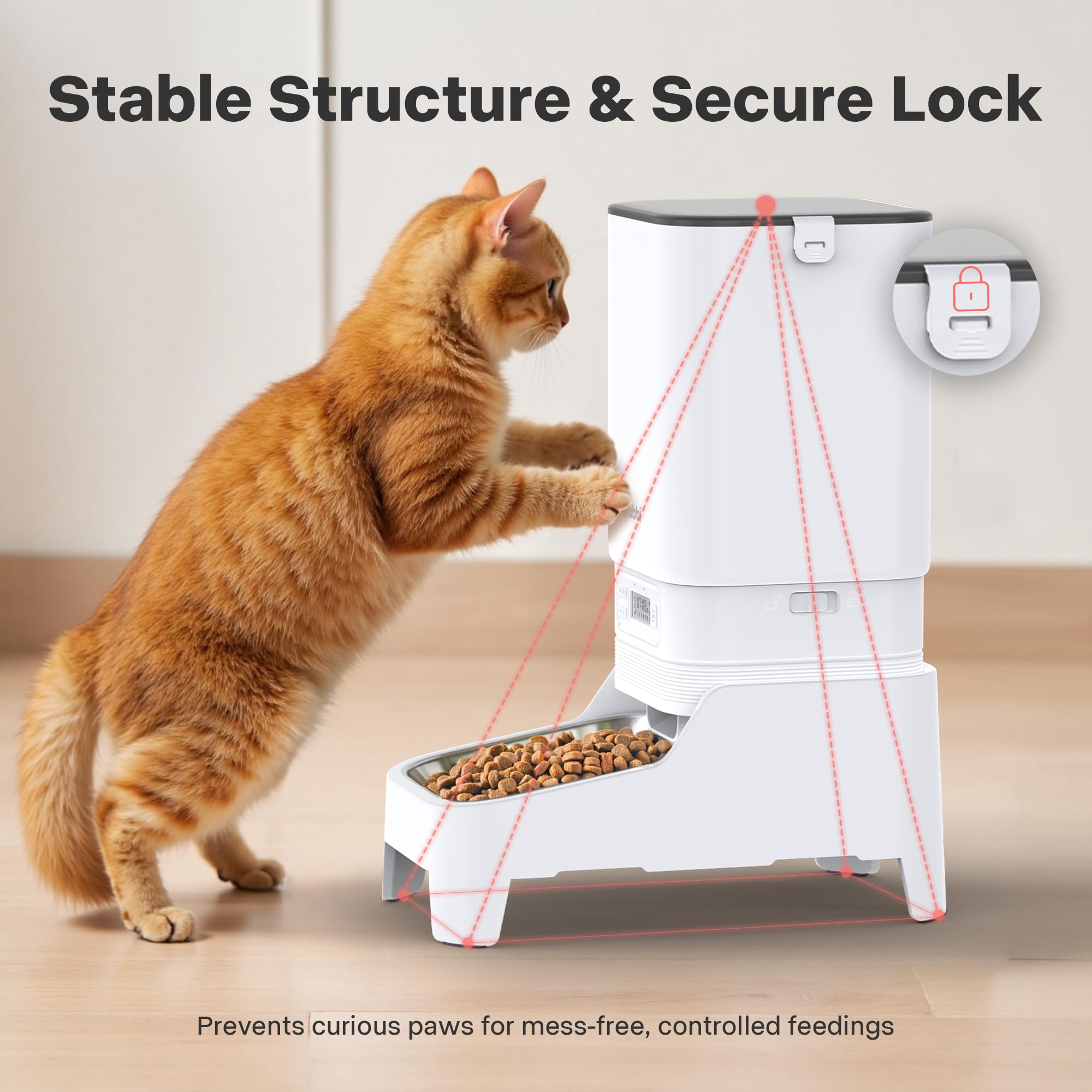 Comedero automático para gatos, 7 L, dispensador de alimentos para perros, 1-6 comidas, ideal para múltiples mascotas, doble fuente de alimentación, estable