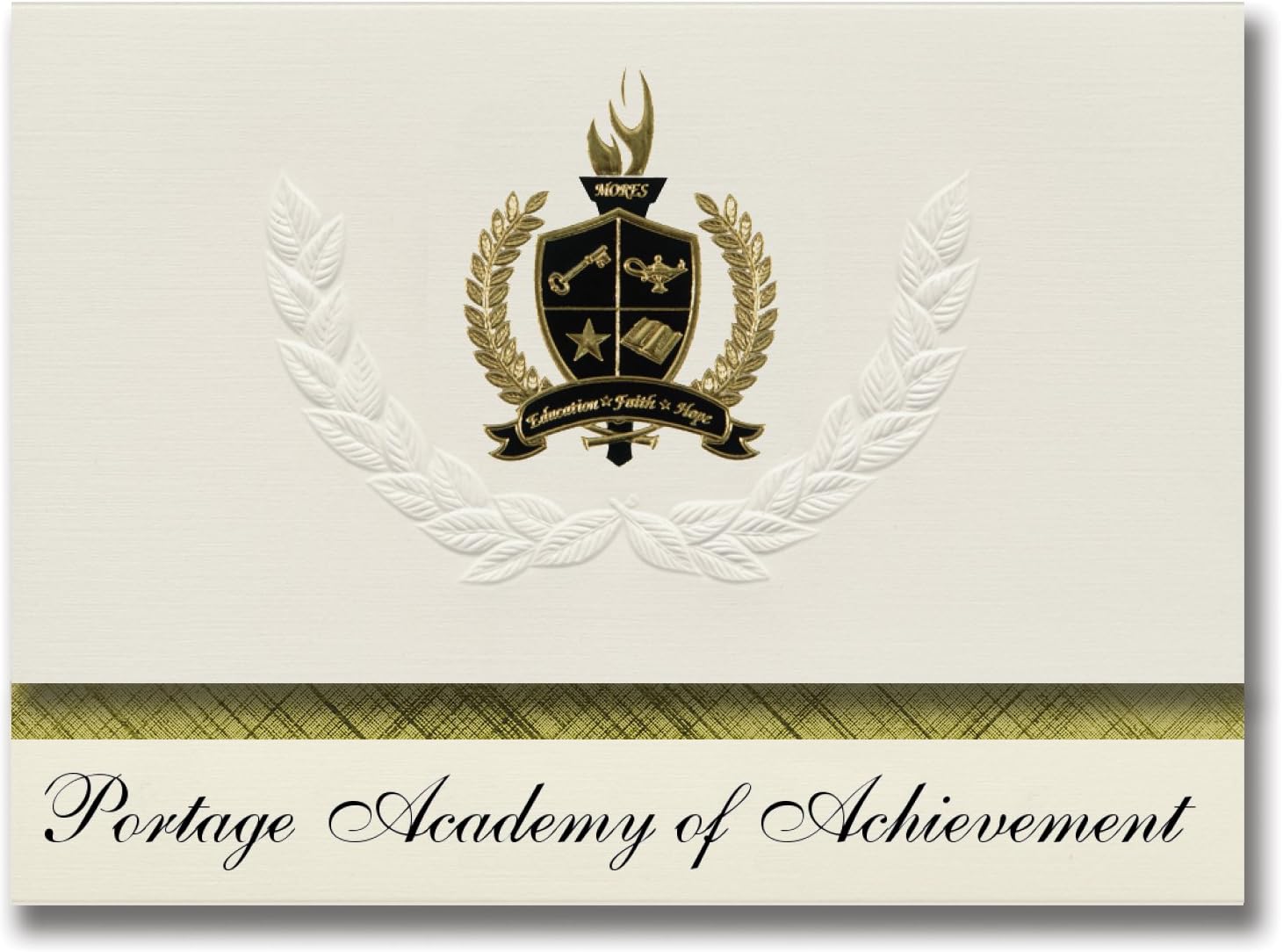 Amazon.com : Signature Announcements Portage Academy of Achievement  (Portage, WI) Graduation Announcements, Presidential style, Elite package of  25 with Gold & Black Metallic Foil seal : Health & Household