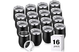 16 Pack Stainless Steel Wine Tumblers 12 Oz Insulated Vacuum Wine Cup...
