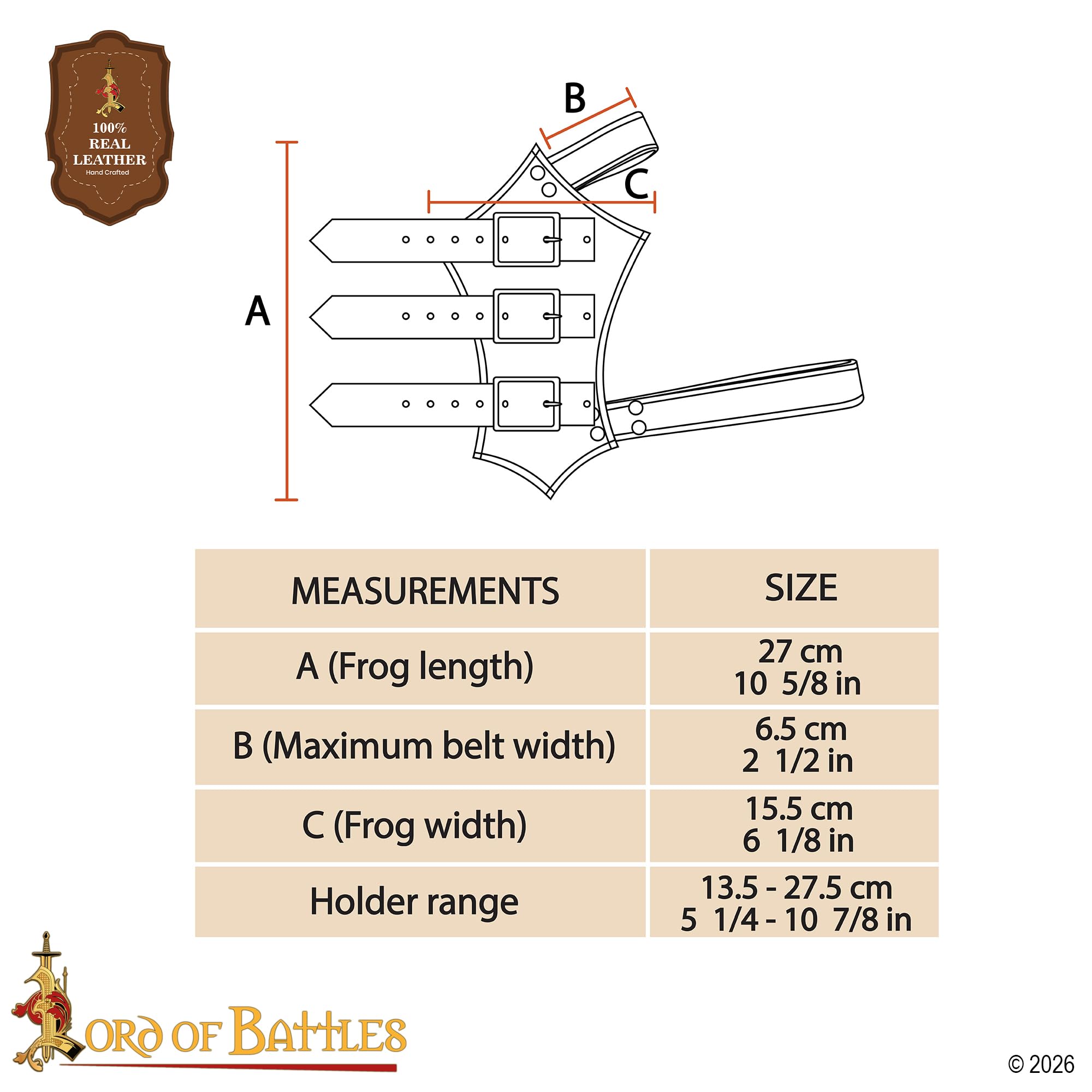 Mittelalterliches Lederschwert Frosch – handgefertigtes verstellbares Kostüm LARP Dolch Axt & Rapier Säbel Prop Frosch Holster