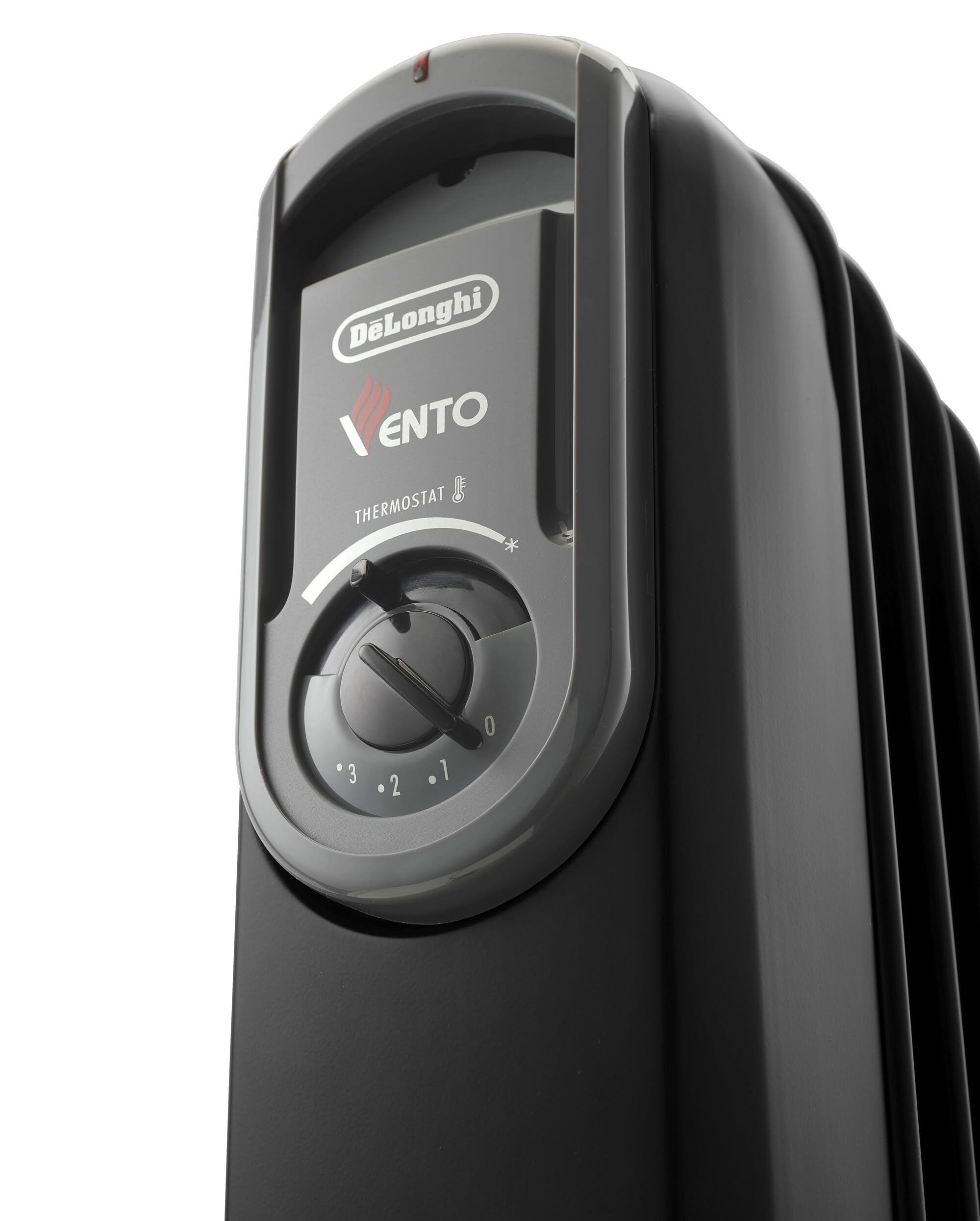 De'Longhi Serie Vento V550715.BG - Radiador de aceite eléctrico, calefacción eléctrica de bajo consumo, 7 elementos, temporizador, botones intuitivos para entornos de hasta 45 m³, 3 niveles de