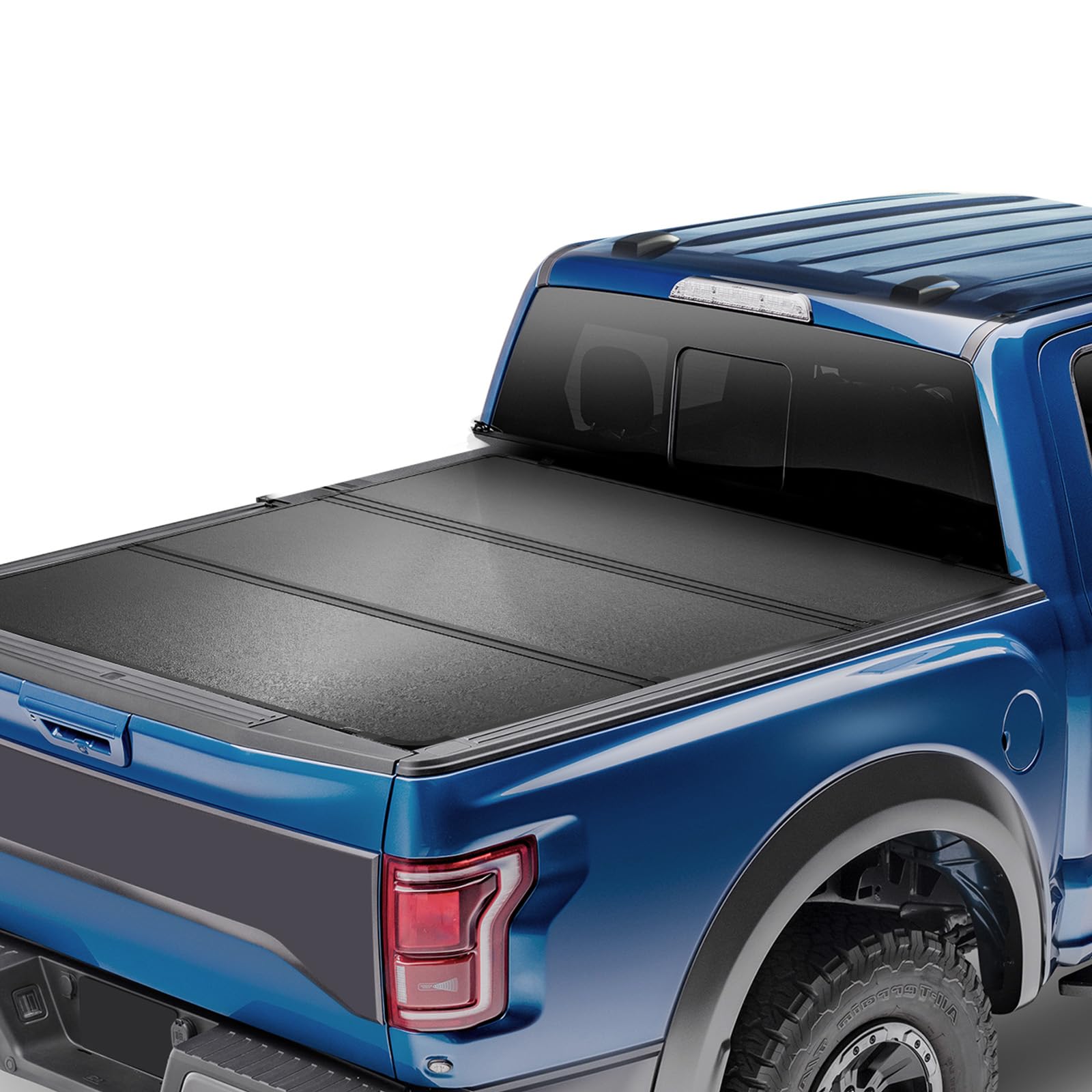 Condition photo showing New/Like New for vevor hard tri-fold truck bed tonneau cover, compatible with 2015-2024 ford f-150, lightning, styleside 5.5' (65.4") bed, fit 5.6' x 5.4'/5.5' x 5.4' (67.1" x 65.2"/65.4" x 65.2") inside bed, 400lbs