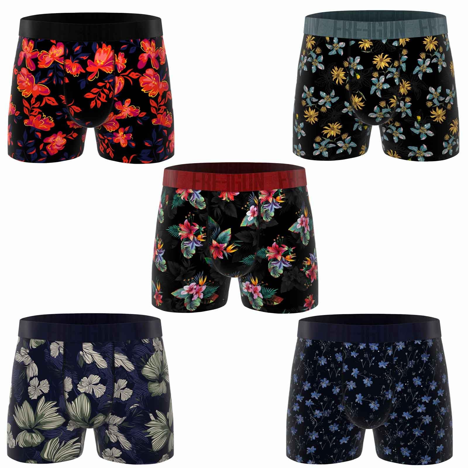 FREEGUN Boxer Homme Microfibre Flowers