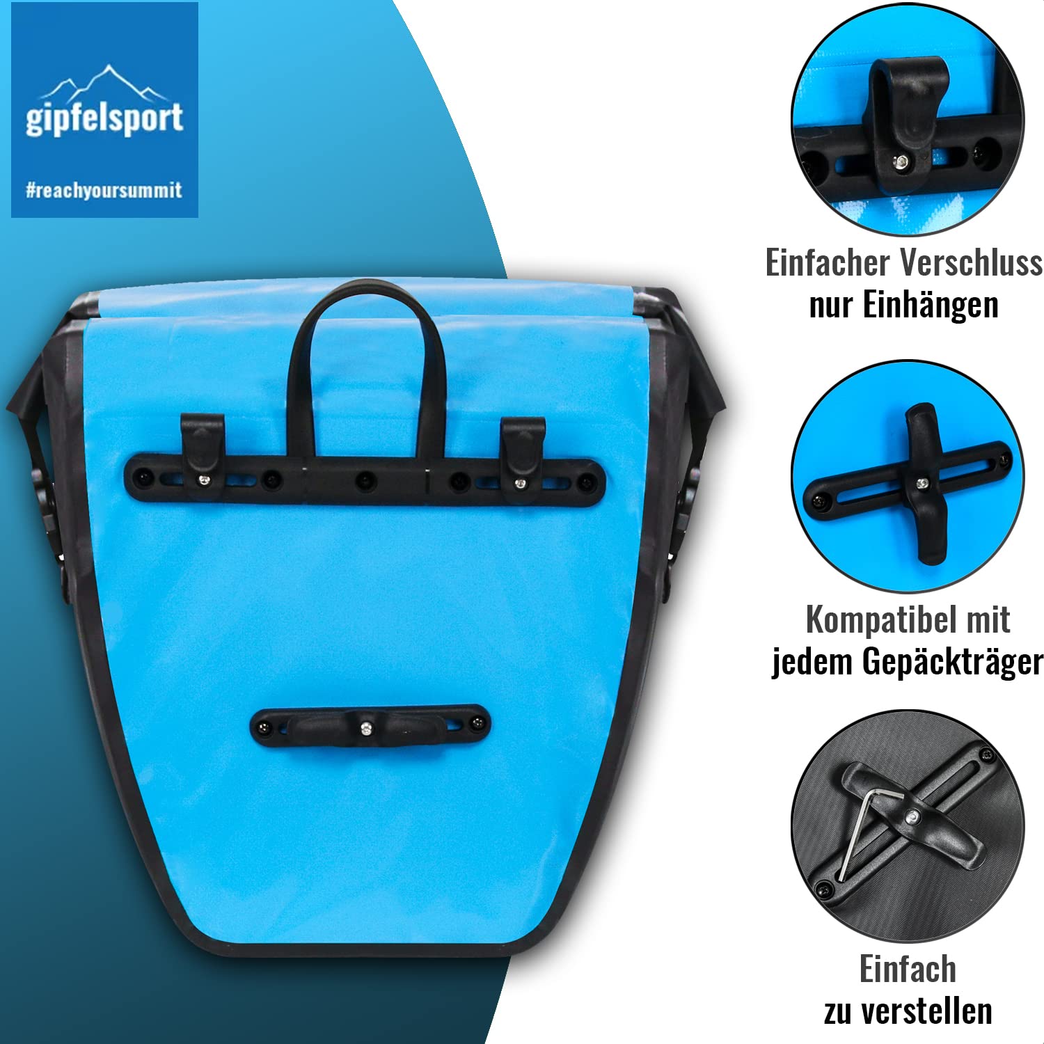 gipfelsport borsa per bicicletta blu