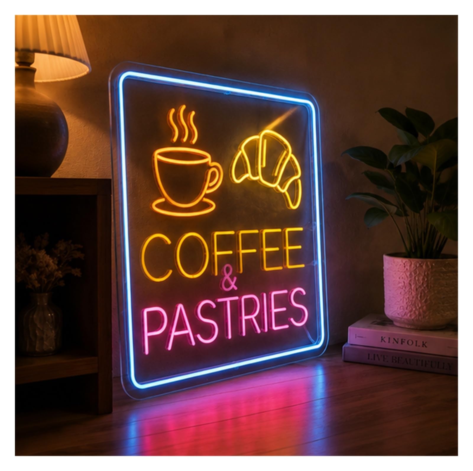 Decoración Lámparas Coffee Pastries Croissant Cafe Bakery Shop Letreros De Neón