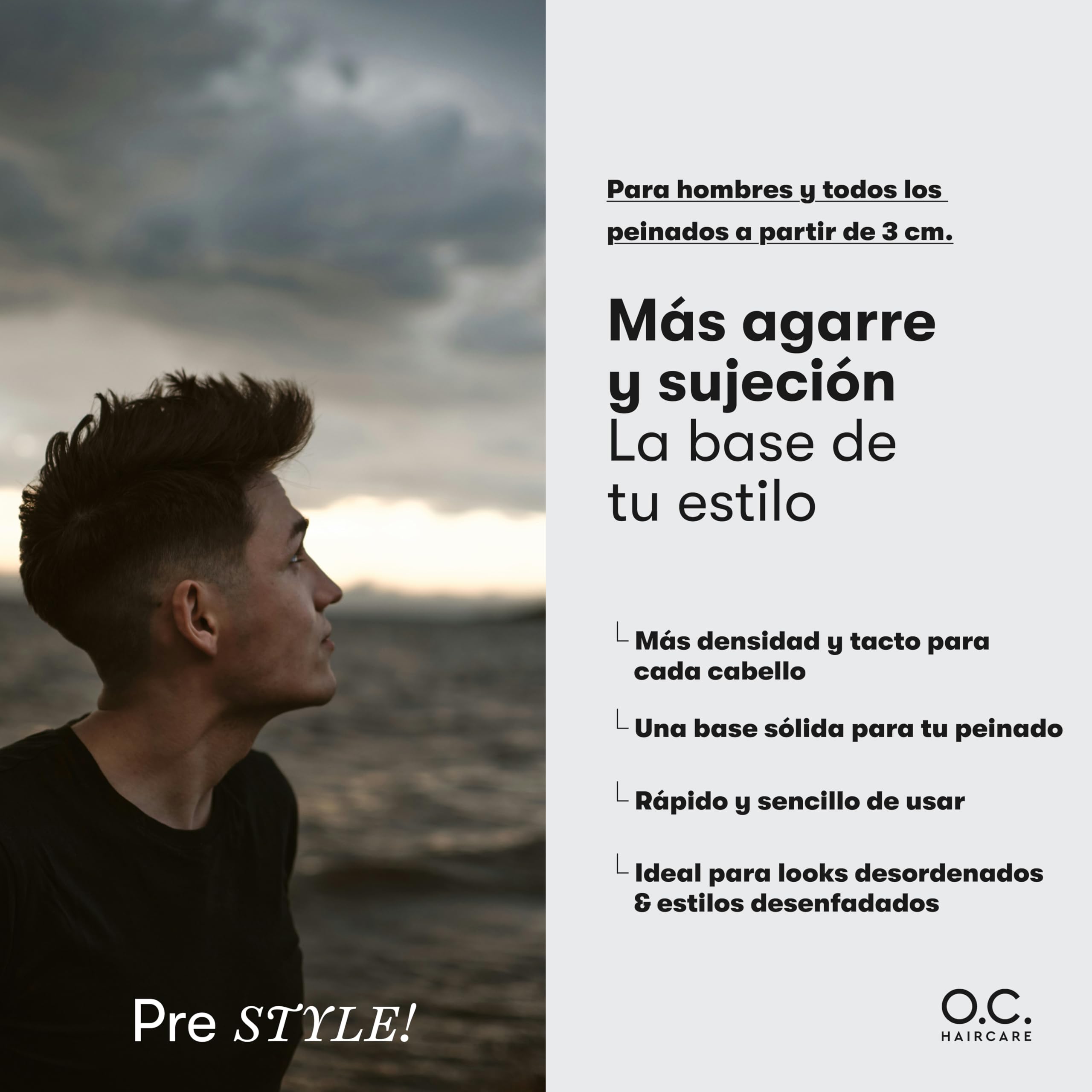 O.C. HAIRCARE Sea Salt Spray – 200 ml spray de sal marina para el cabello – prueba 30 días sin riesgos – potenciador de volumen para una sensación más completa del cabello con agarre fuerte – 100%