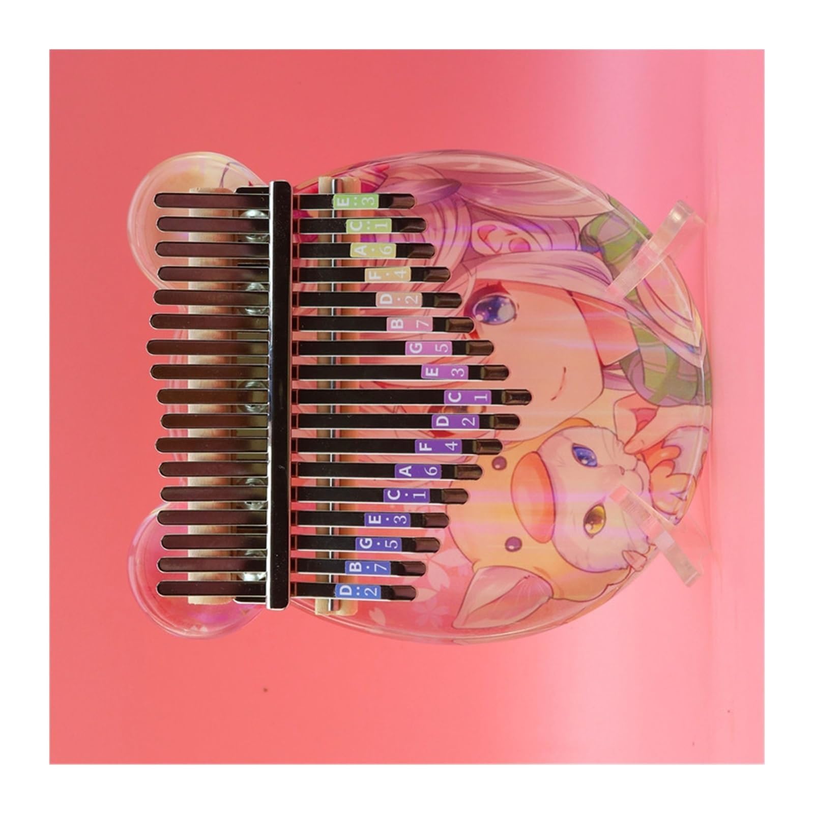 Anfänger Kalimba Bemaltes Daumenklavier für Fortgeschrittene Kalimba 17-Ton-Anfänger-Acryl buntes Kalimba-Fingerklavier