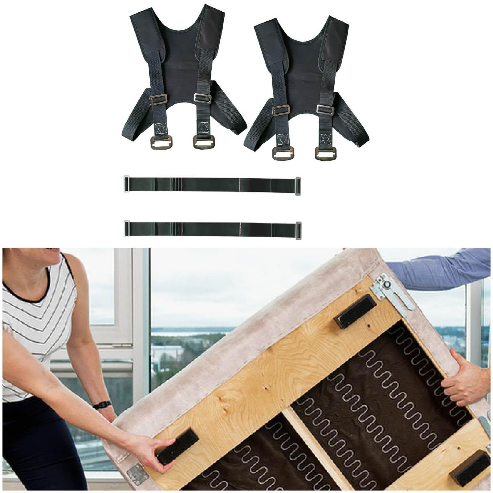 Professionelle Umzugsausrüstung mit verstellbaren Möbelgurten zum Heben, Tragen und Transportieren schwerer Gegenstände. Die Gurte sind verschleißfest und reißfest. Schultergurte zum Heben von