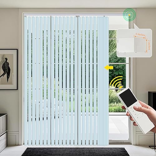 Miniatura 8 de Persianas verticales inalámbricas, persianas verticales de tela opaca beige, ahorro de energía, protección UV que reduce el ruido, persianas