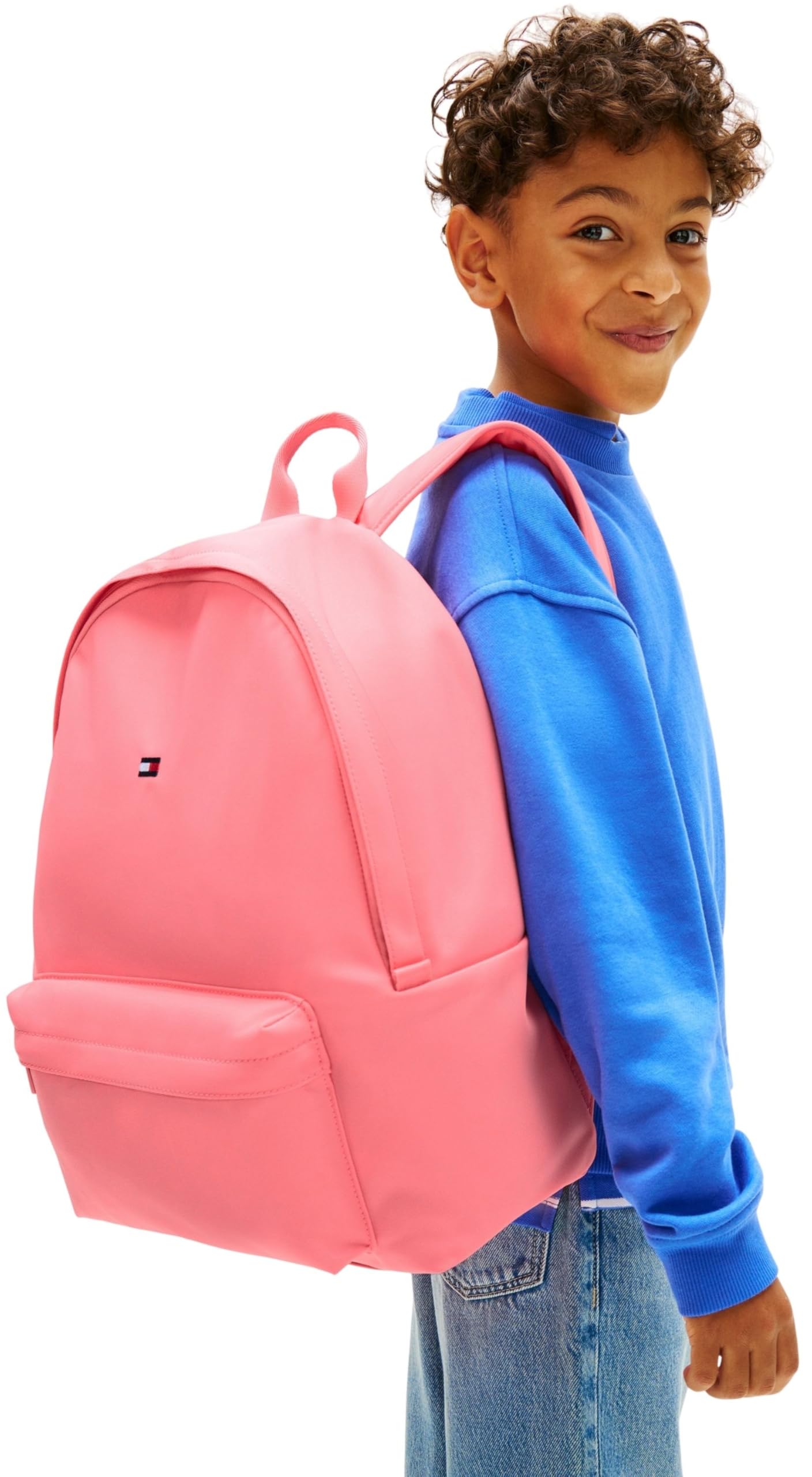 Tommy Hilfiger Bambini Unisex Zaino Essential con Tasca Esterna, Rosa (Tropical Blush), Taglia Unica