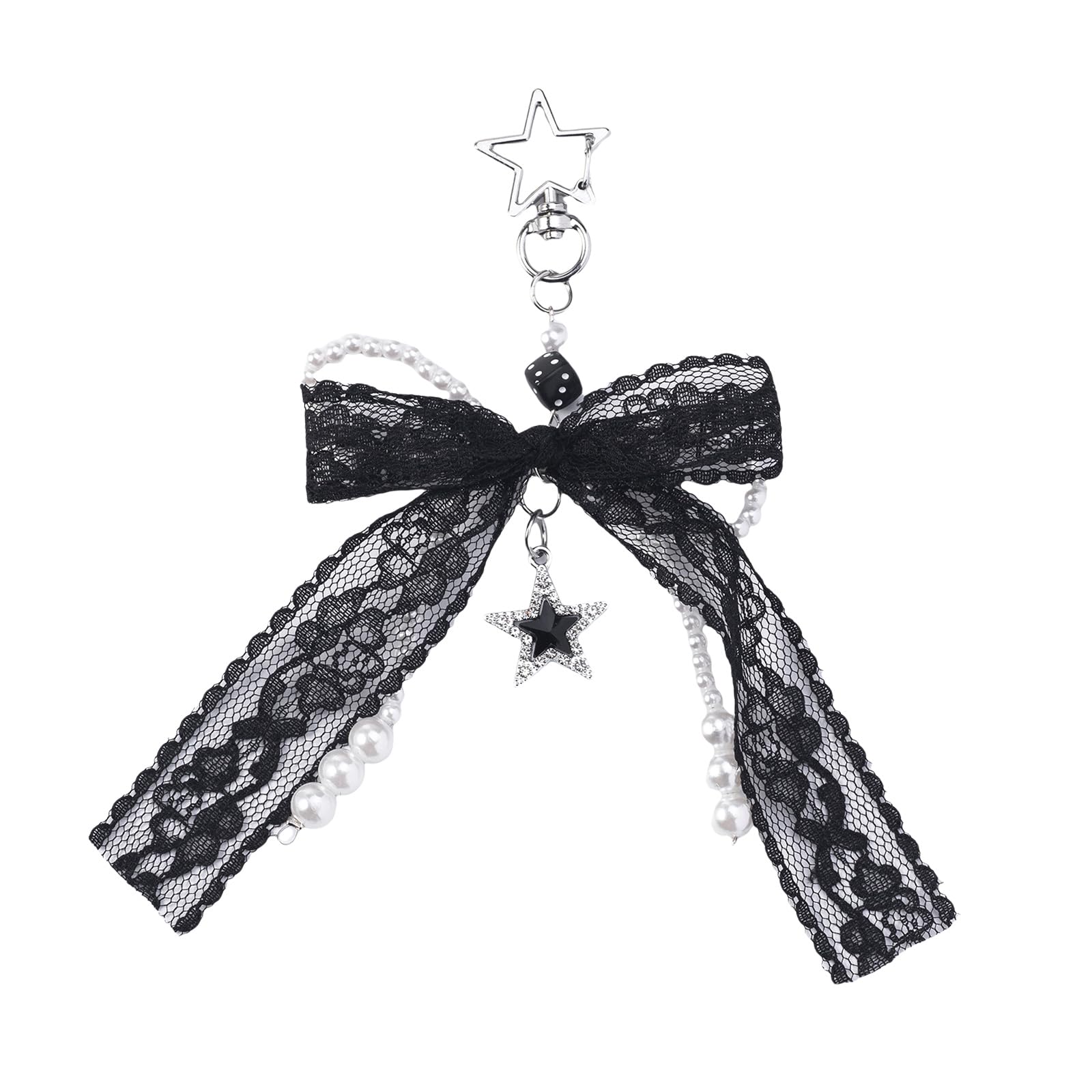 Maxtonser Pearls Bows Bag Charm Pendant Aesthetic Purse Charms Aesthetic keychains Keyring for Women Backpack Purse Handbag Decors