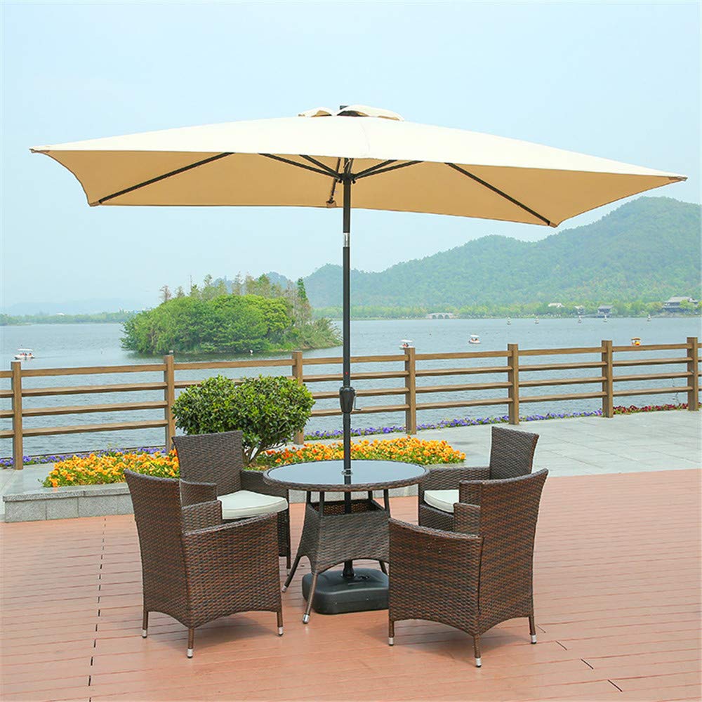 Amazon.com: ZJDU 2.7 M Solar LED Lighted Patio Umbrella,Beach Parasol  Outdoor Umbrella,for Garden Beach Patio Holiday Sun Shade, with 8 Ribs/Tilt  Adjustment and Crank Lift System,Beige : Patio, Lawn u0026 Garden