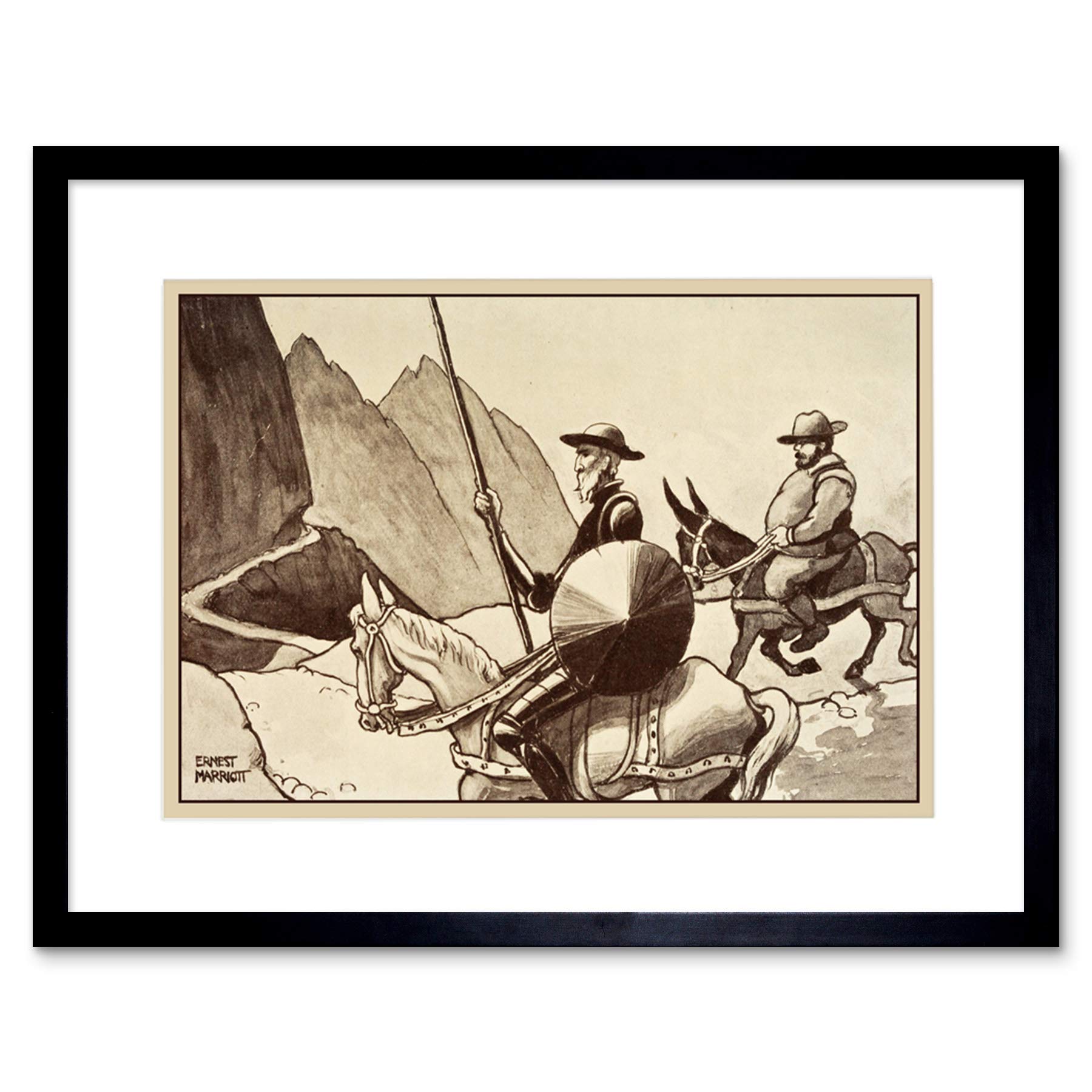 Wee Blue Coo Marriott Don Quixote Sancho Panza Wall Art Framed Wall Art Print