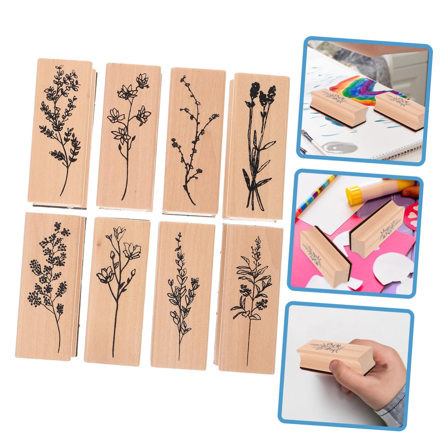 Gadpiparty 5 Sätze Kinderstempel Planerstempel Zahl Deko Namensstempel Tagebuchstempel Blockstempel Lehrbuchstaben Zum Bausatz Basteln Einfärben Drucken Buch Tagebuch Stempel 8 Stück * 5