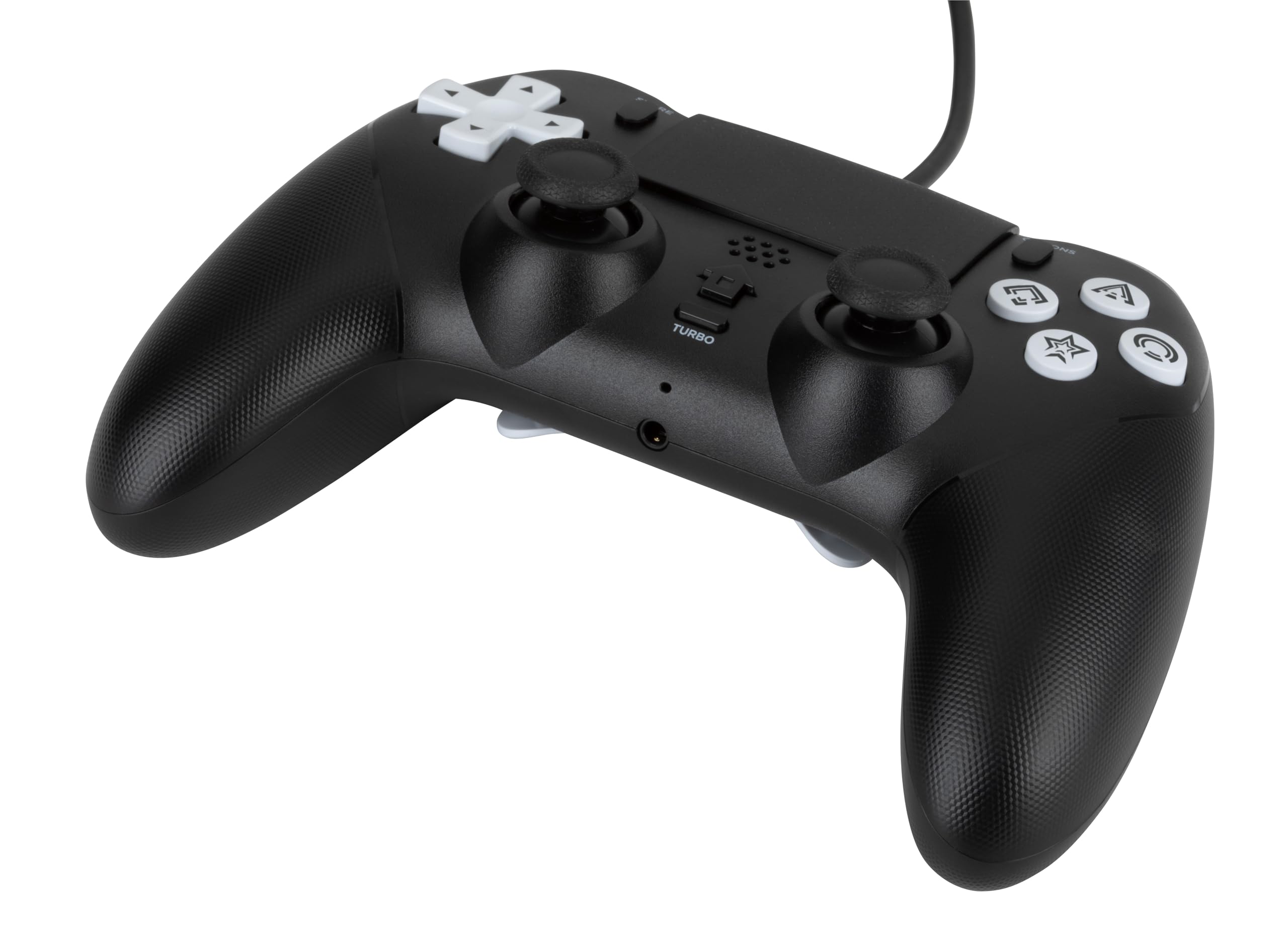 Konix Controller cablato per PS5 - Touchpad - Vibrazione - Altoparlante - Porta per cuffie - Funzioni Turbo e Auto - Pulsanti macro programmabili - Nero